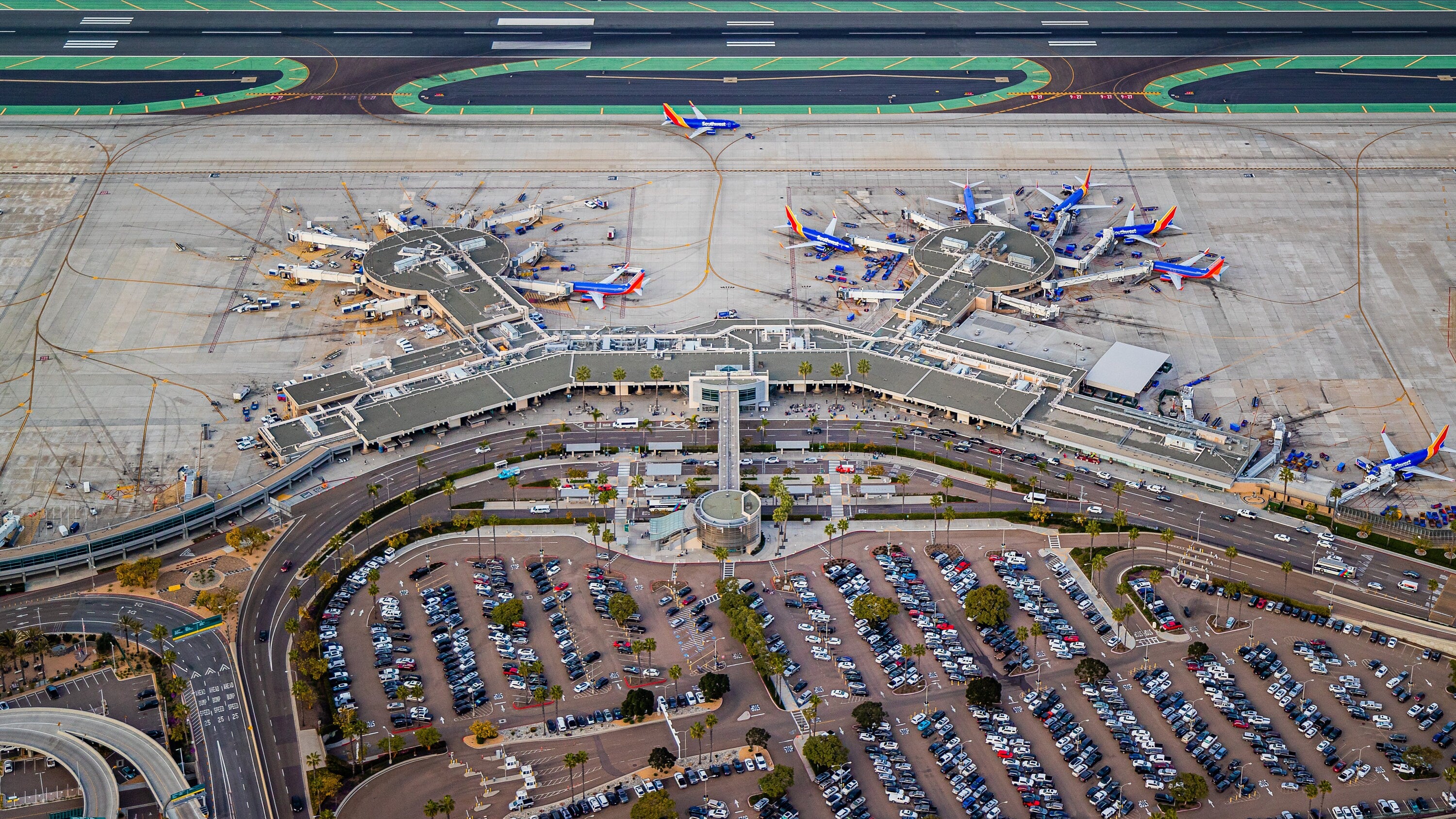 San Diego International Airport Terminal 1 - Fine Art Aerial Photography Print (Metal & Bamboo Prints)