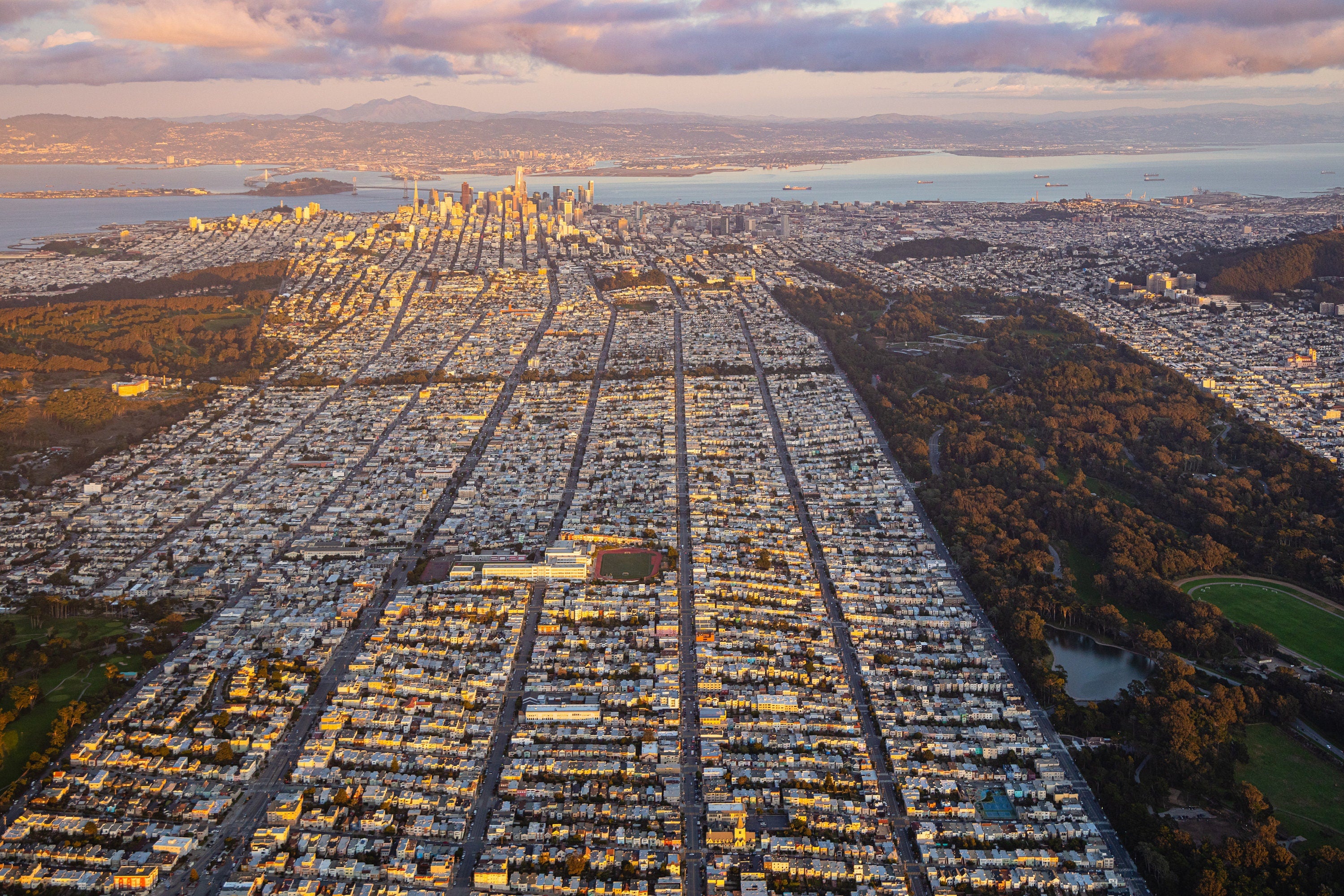 San Francisco Outer Richmond District Skyline - Toby Harriman Fine Art Aerial Photography (Metal & Bamboo Prints)