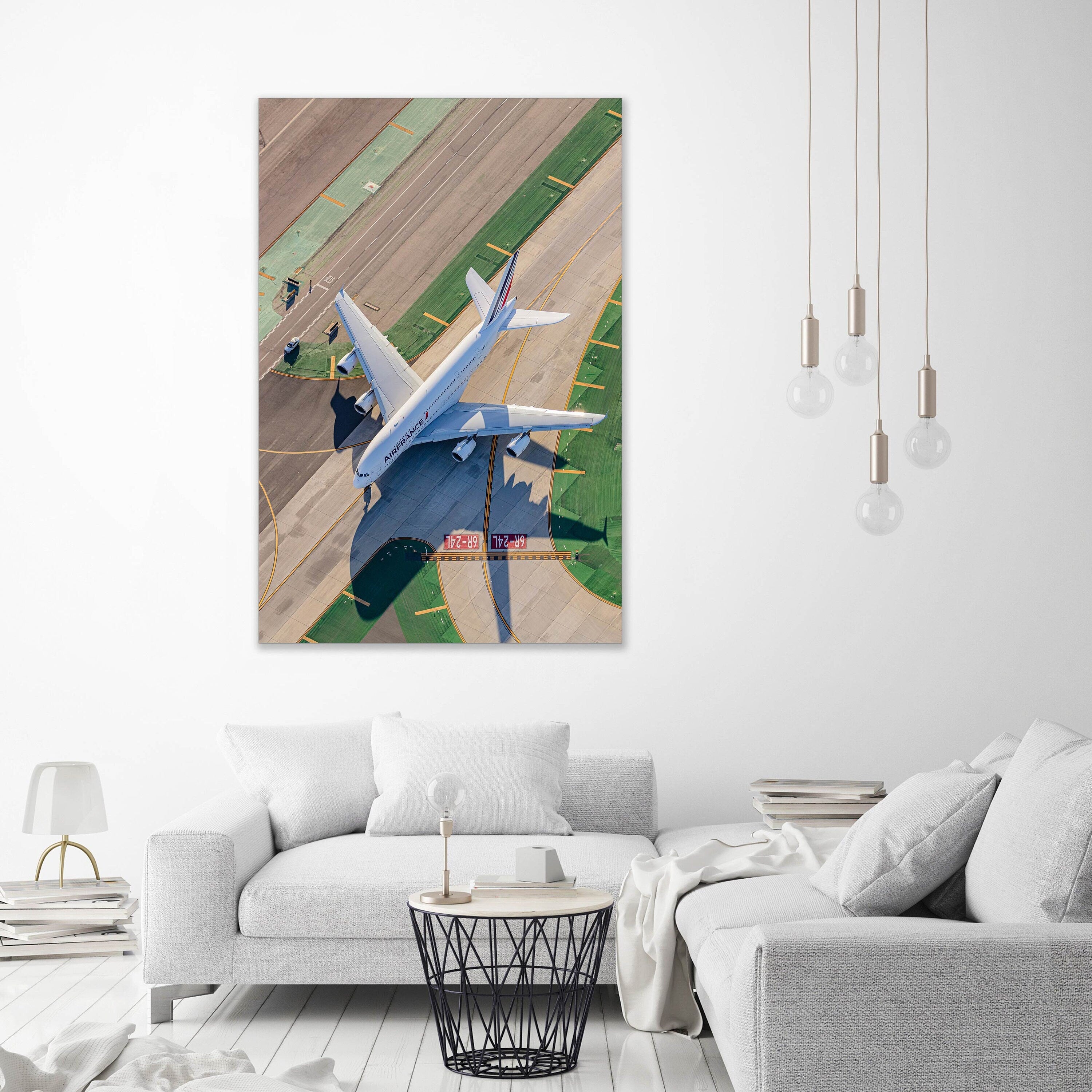 Air France A380 - Los Angeles International Airport LAX - Aerial Photography (Metal & Bamboo Prints)