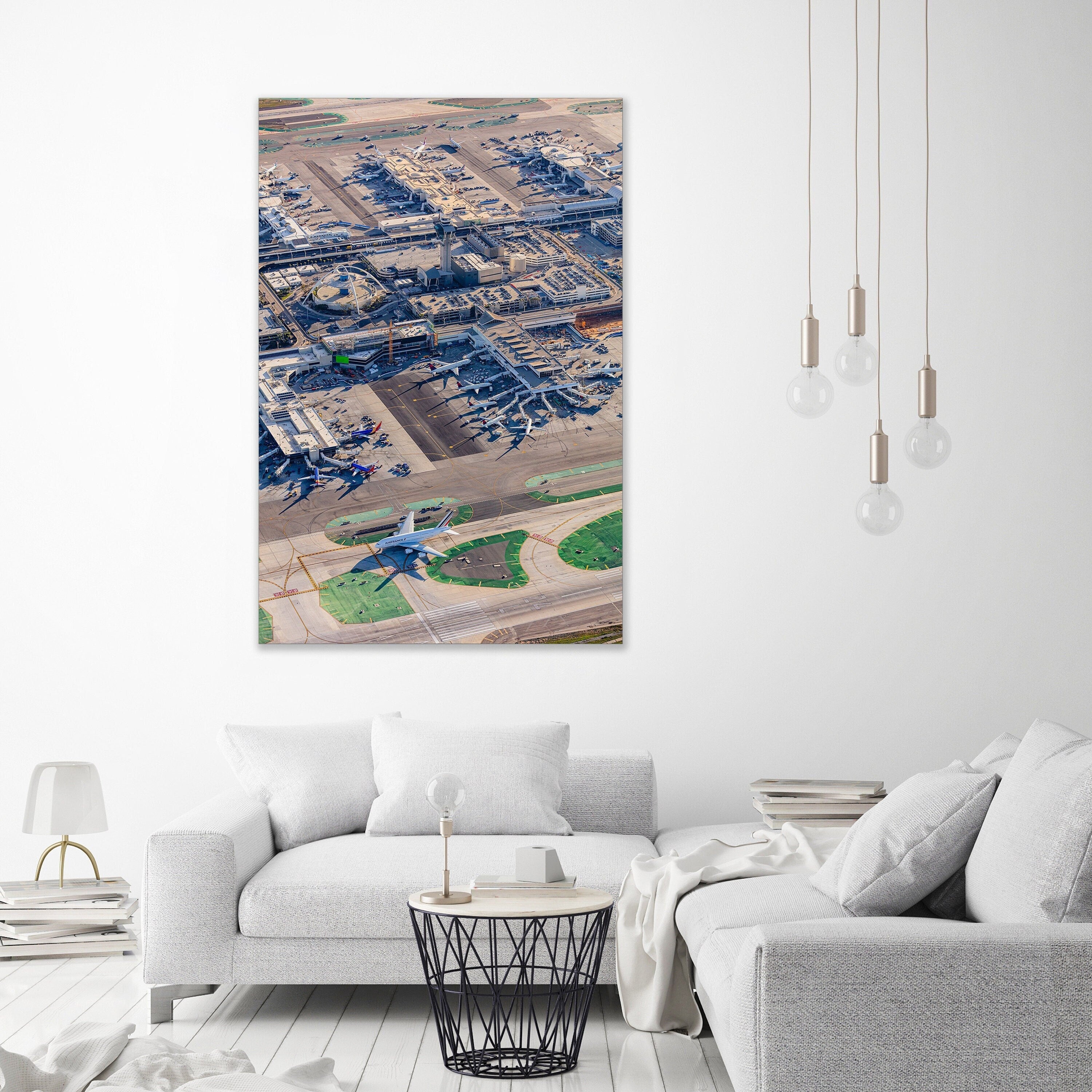 Air France A380 - Los Angeles International Airport LAX - Aerial Photography (Metal & Bamboo Prints)