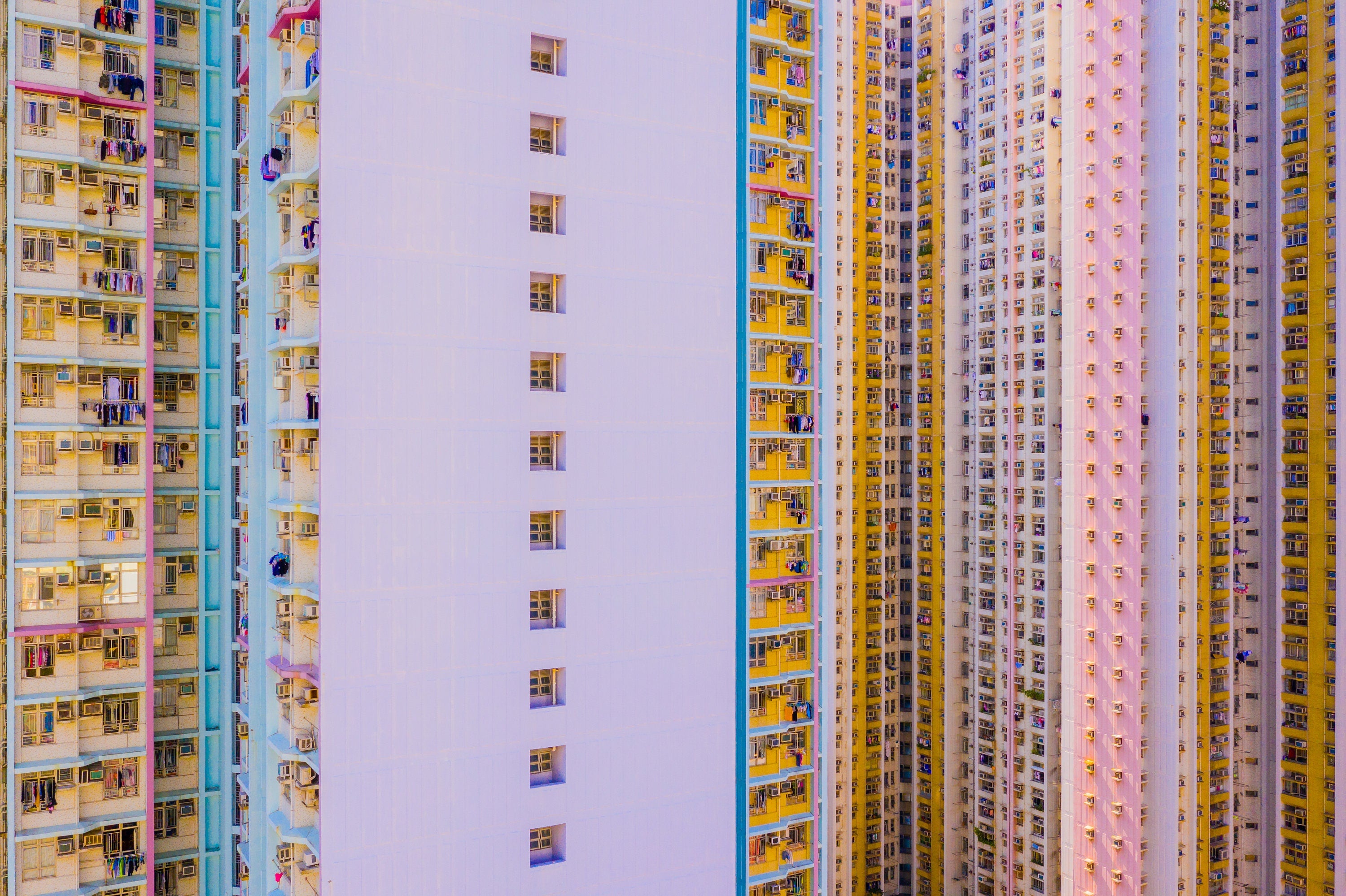 Sherbert Density - The Block Tower - Aerial Hong Kong Photography (Metal & Bamboo Prints)