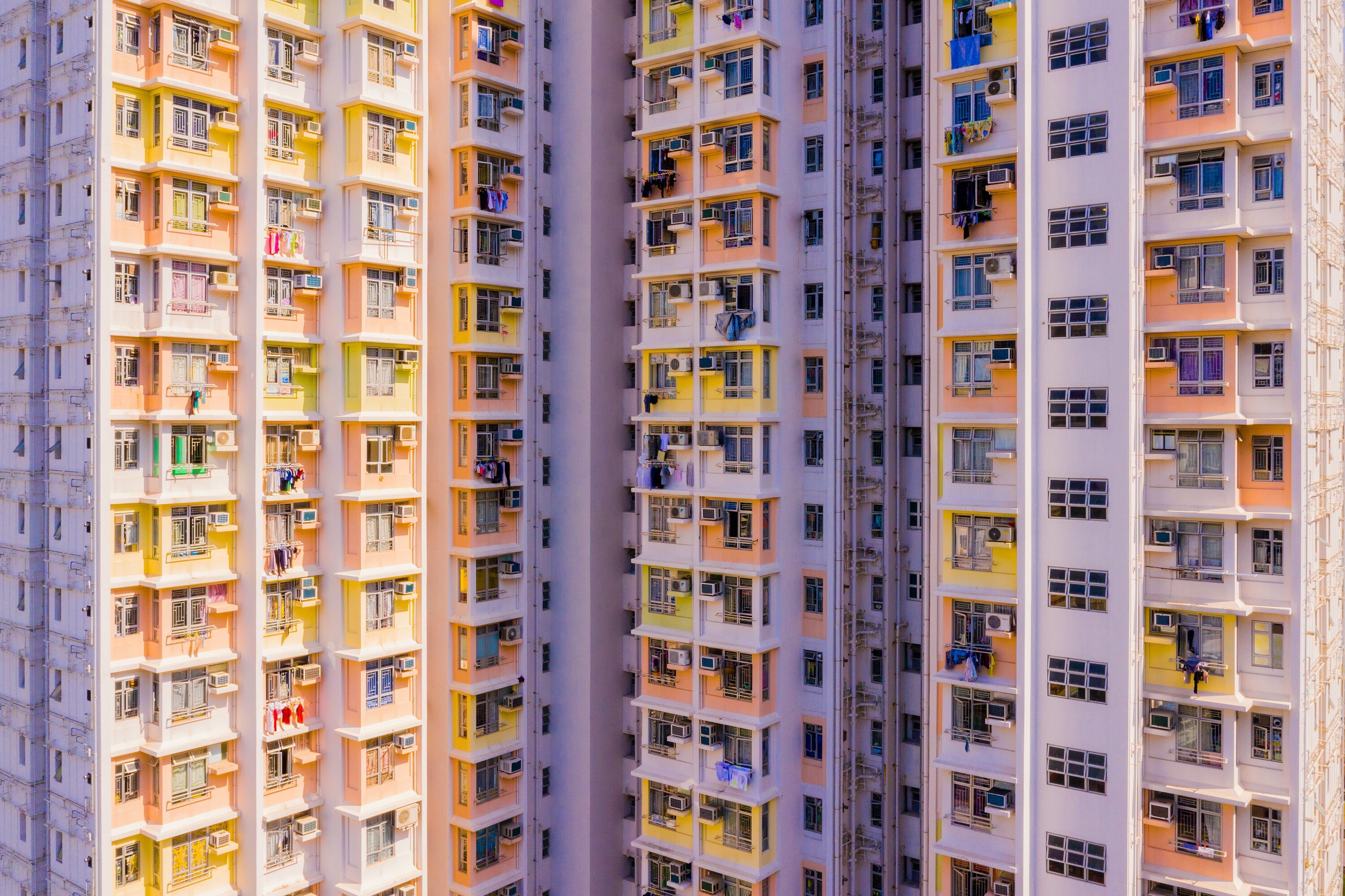 Towering Sherbet - The Block Tower - Hong Kong Kowloon Aerial Photography (Metal & Bamboo Prints)