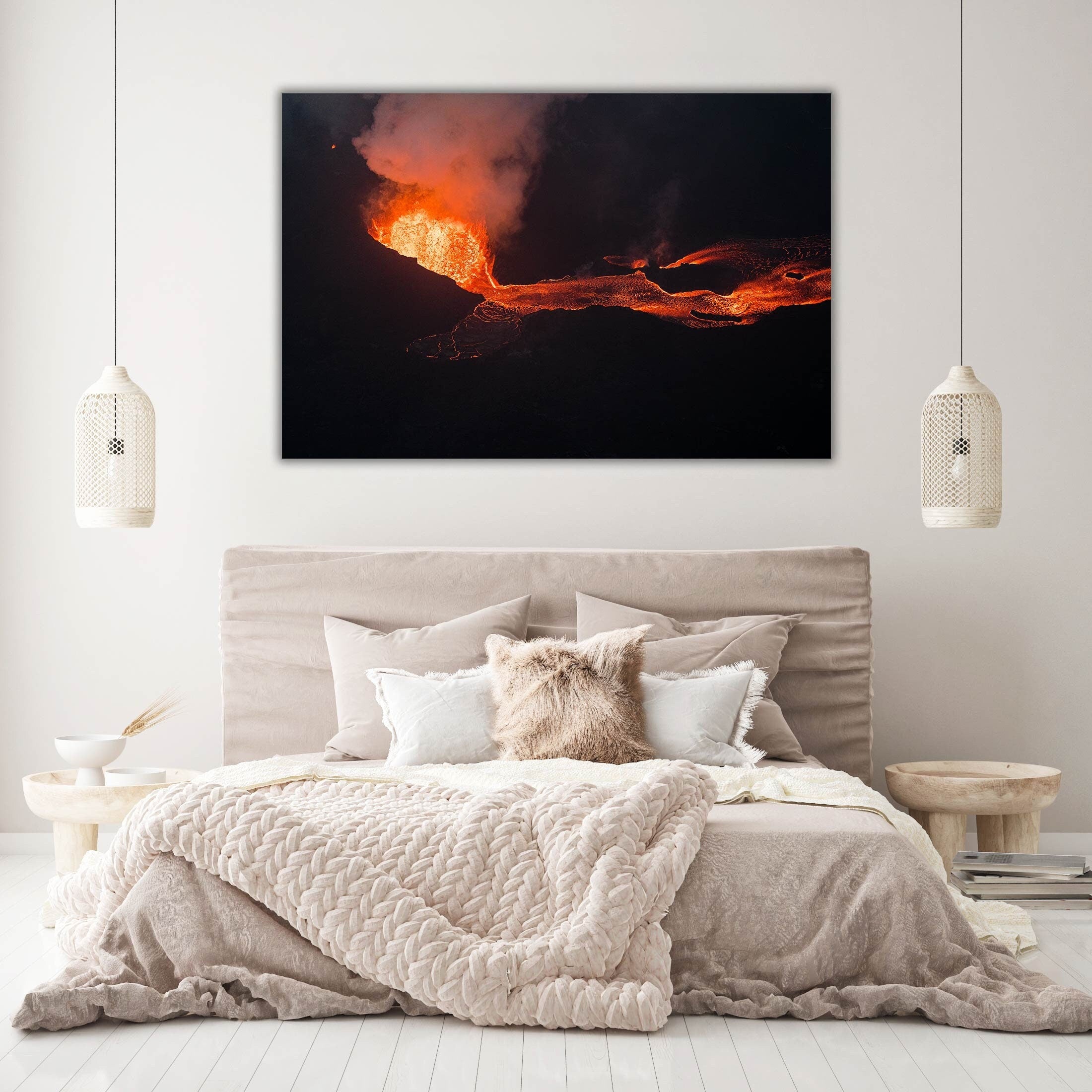 Kilauea Volcano Fissure 8 Lava - Hawaii Aerial Photography (Metal & Bamboo Prints)