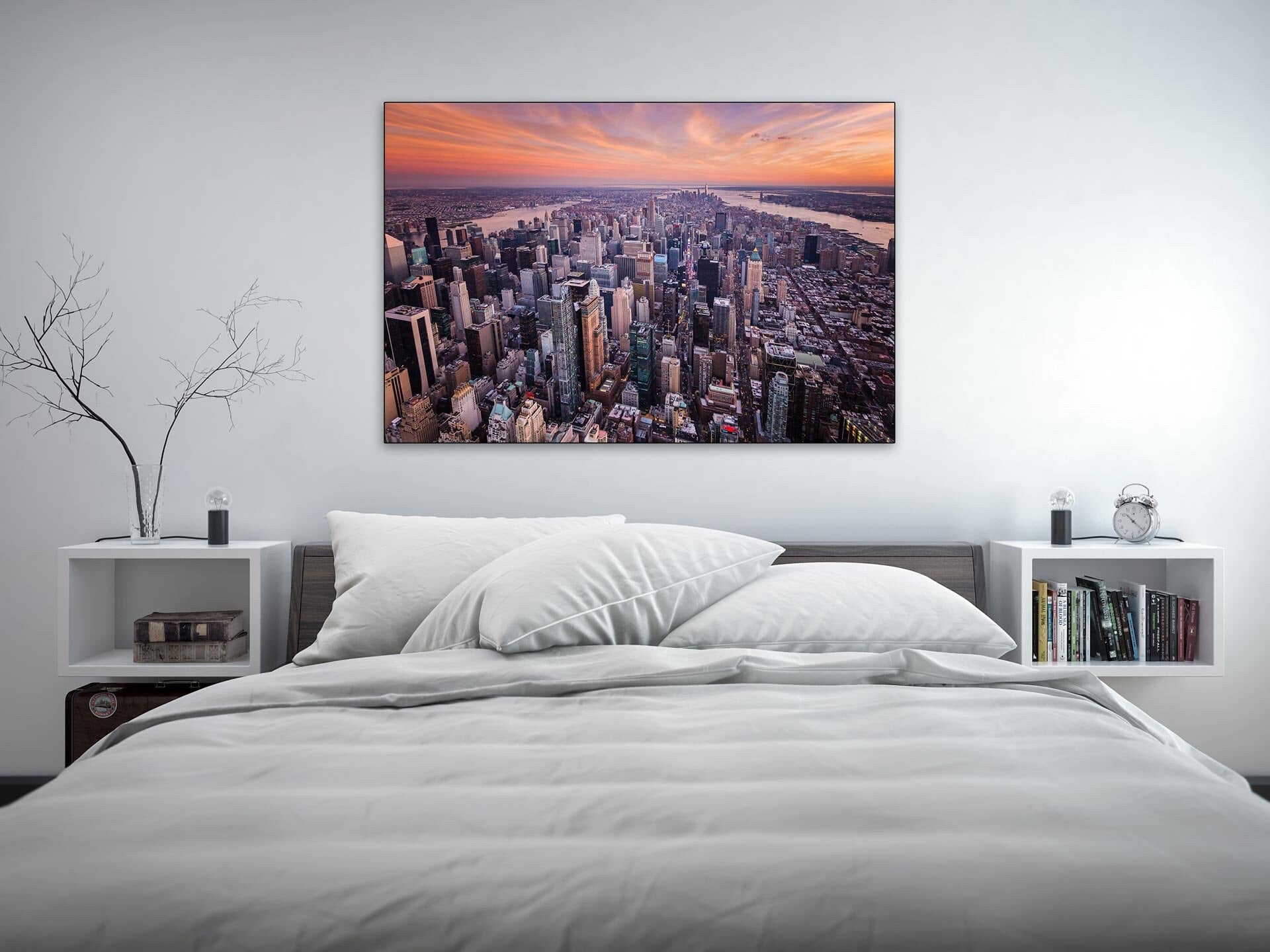 New York City Manhattan Sunset - Aerial Fine Art Photography (Metal & Bamboo Prints)