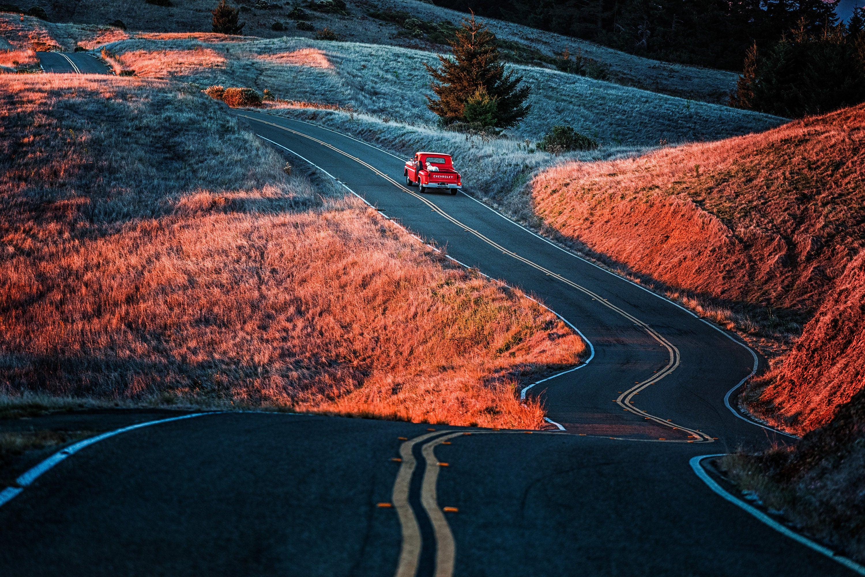 The Windy Road - 65 Chevy Stepside - Classic California Fine Art Photography (Metal & Bamboo Print)