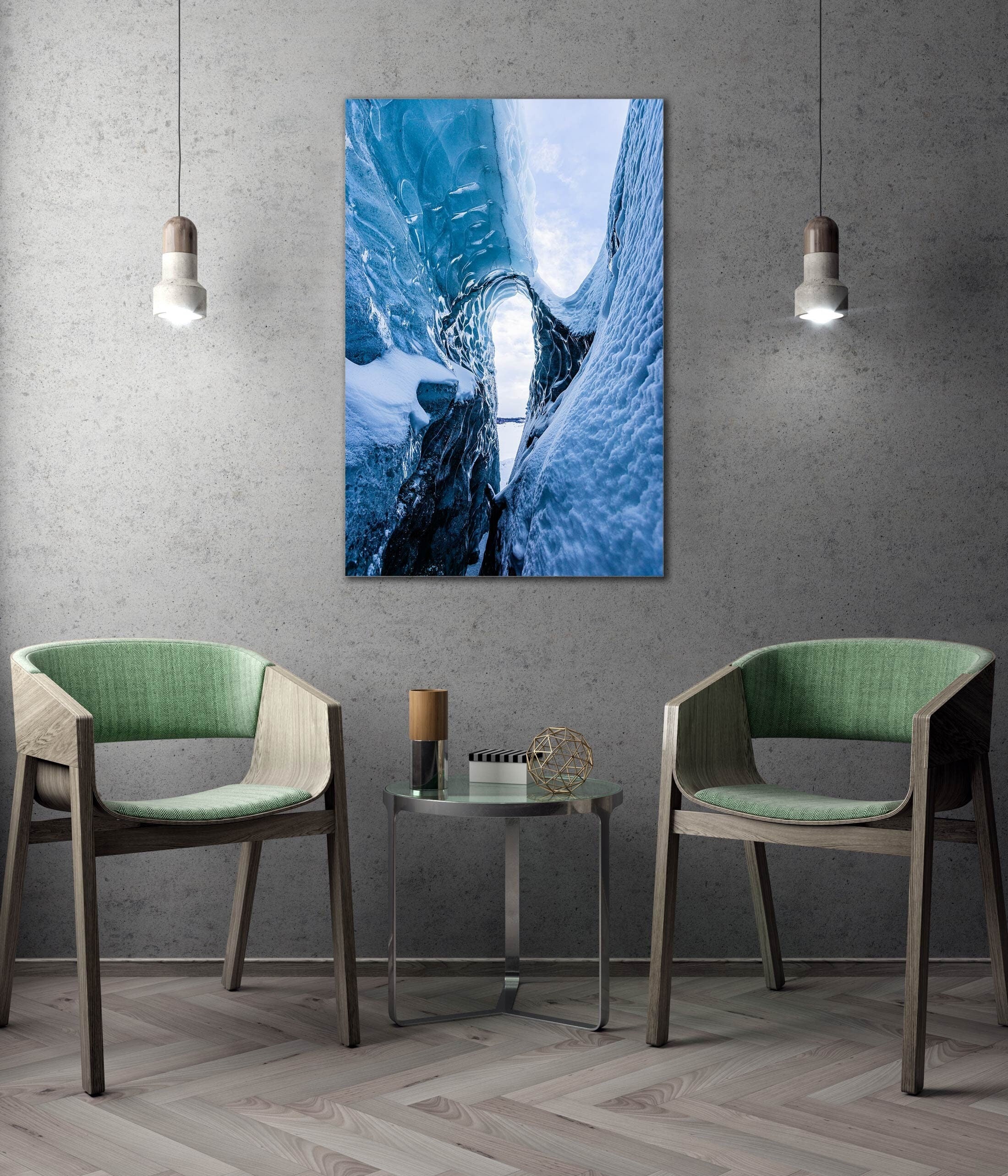 Curvy Black Ice - Matanuska Glacier Alaska Fine Art Photography  (Metal & Bamboo Prints)