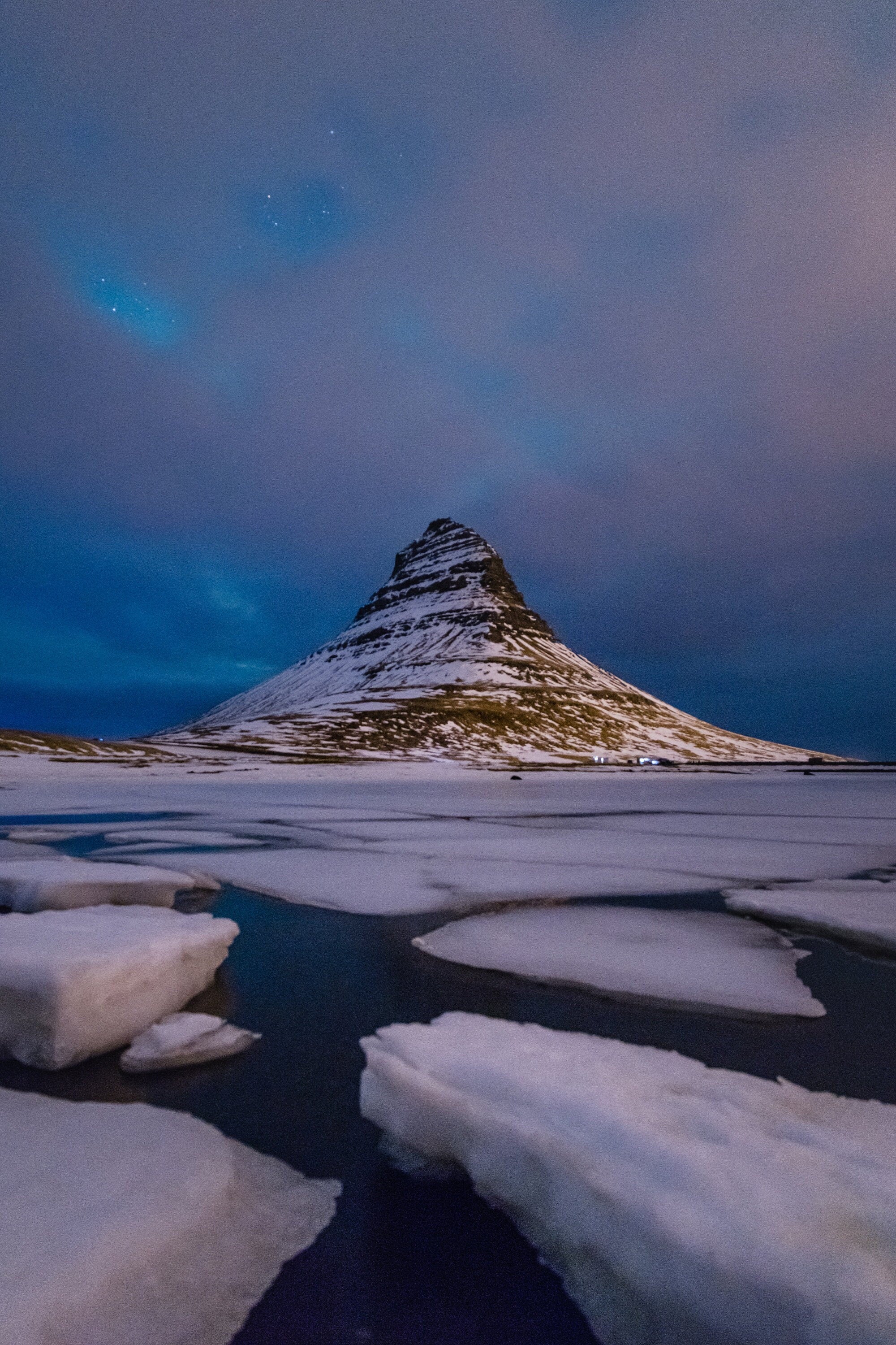 Kirkjufell Aurora Clouds I - Iceland Winter Fine Art Landscape Photography (Metal & Bamboo Prints)