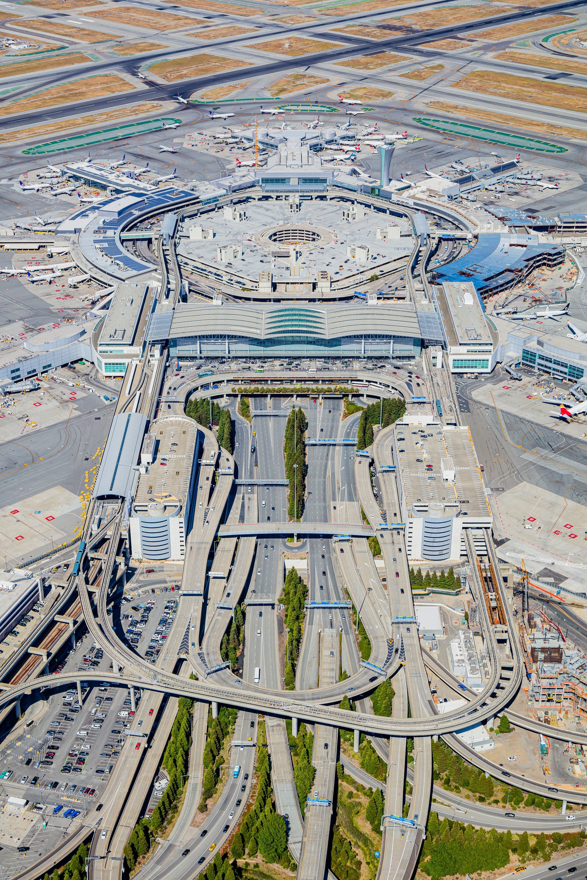 San Francisco International Airport Entrance - Aerial Fine Art Photography (Metal & Bamboo Prints)