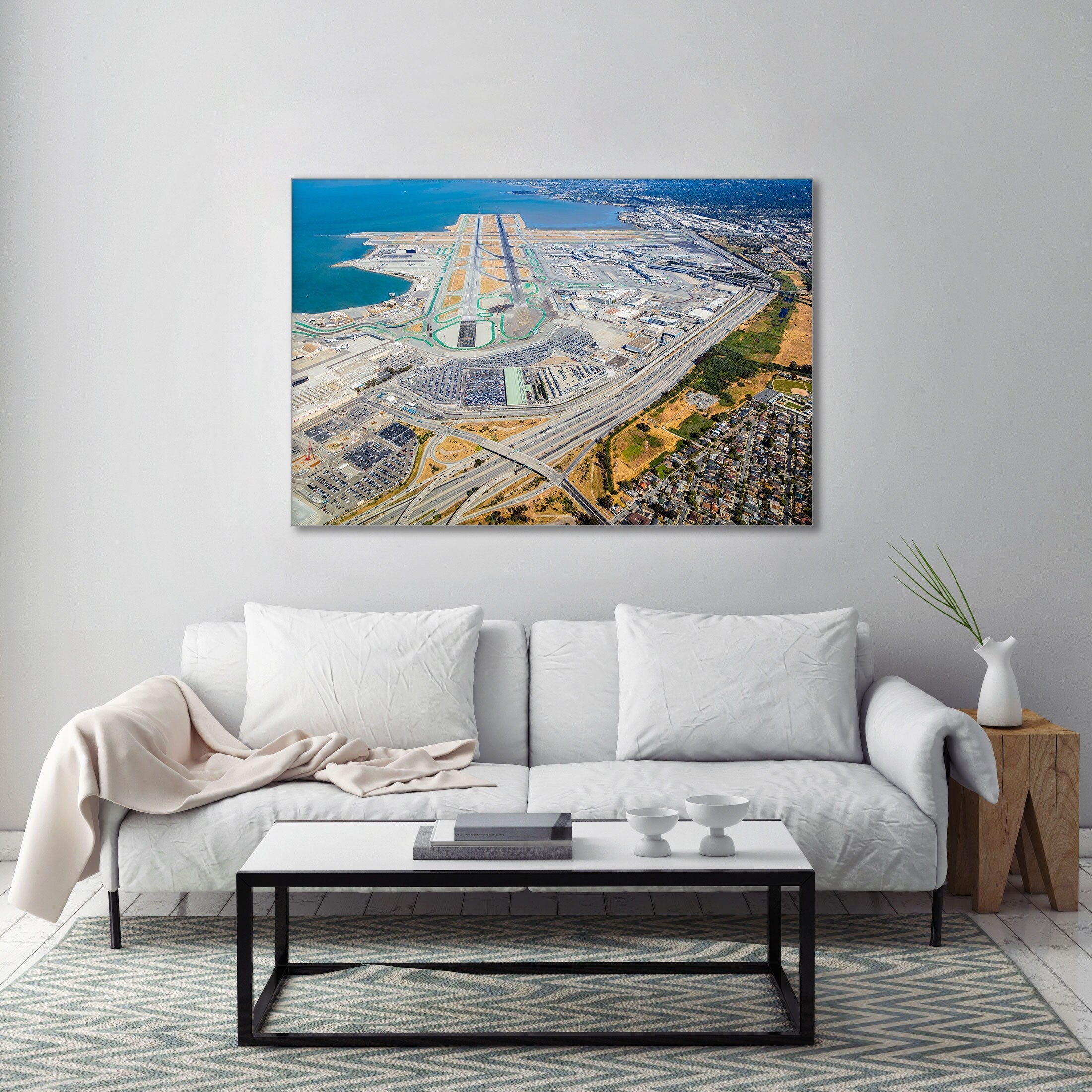 San Francisco International Airport The Departure Takeoff View - Aerial Photography (Metal & Bamboo Prints)