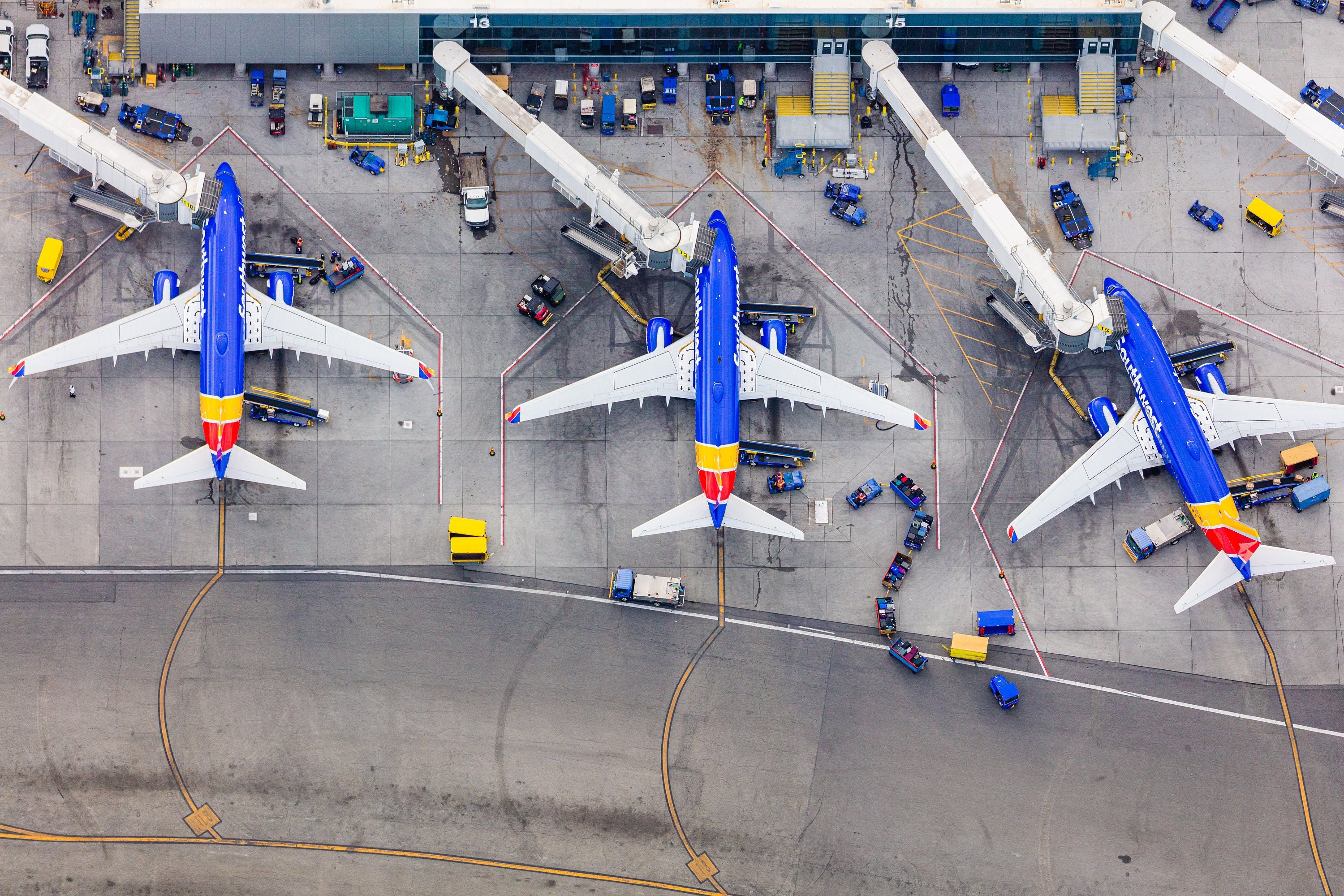 Southwest Airlines Terminal - Los Angeles International Airport LAX - Aerial Photography (Metal & Bamboo Prints)