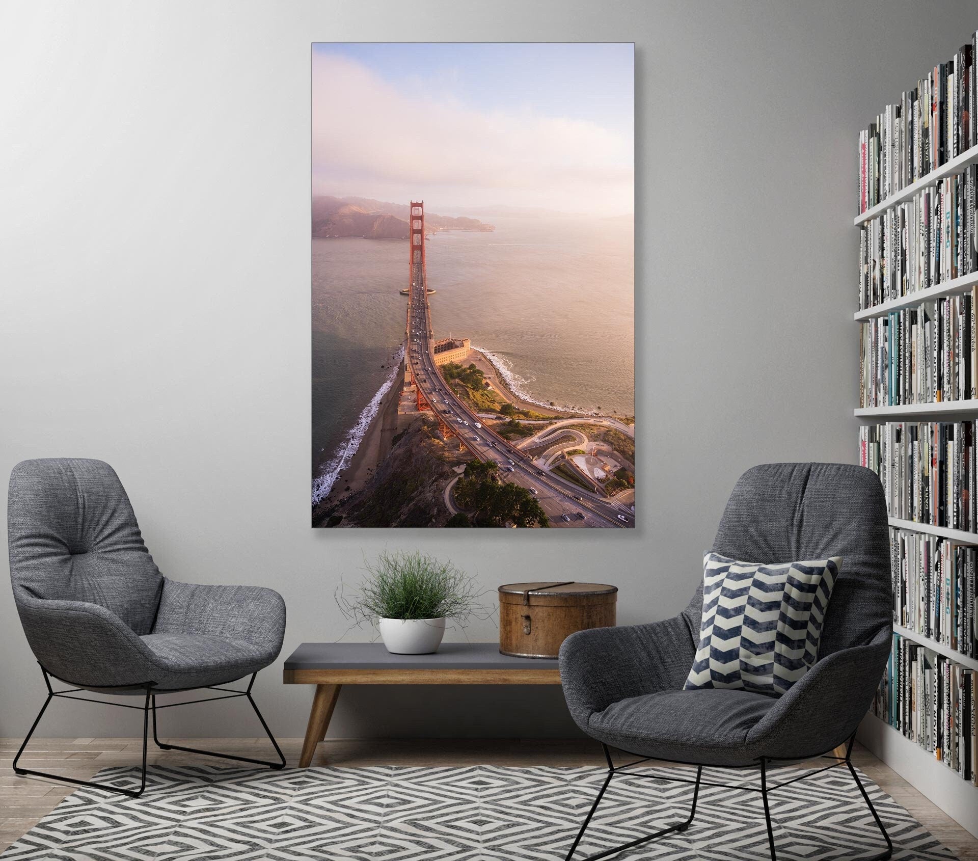 Morning Sunrise Light - Golden Gate Bridge San Francisco Aerial Fine Art (Metal & Bamboo Prints)