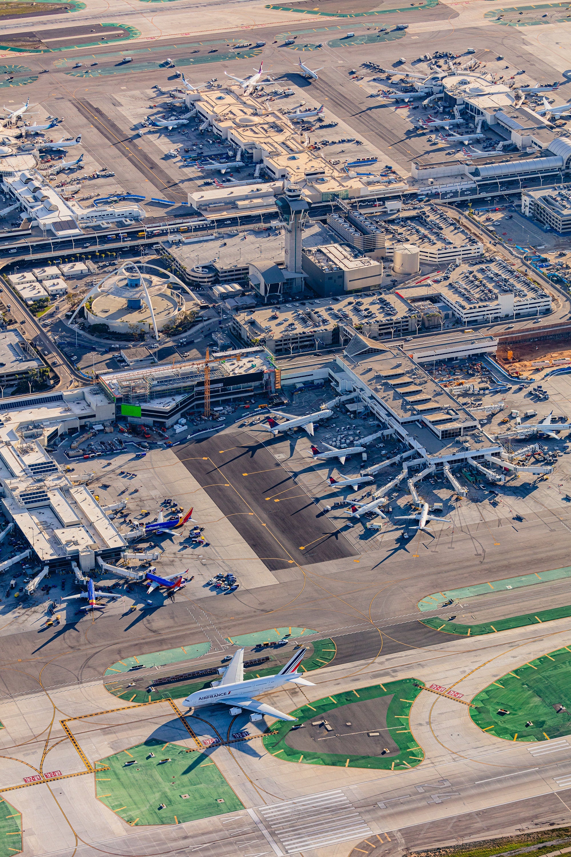 Air France A380 - Los Angeles International Airport LAX - Aerial Photography (Metal & Bamboo Prints)