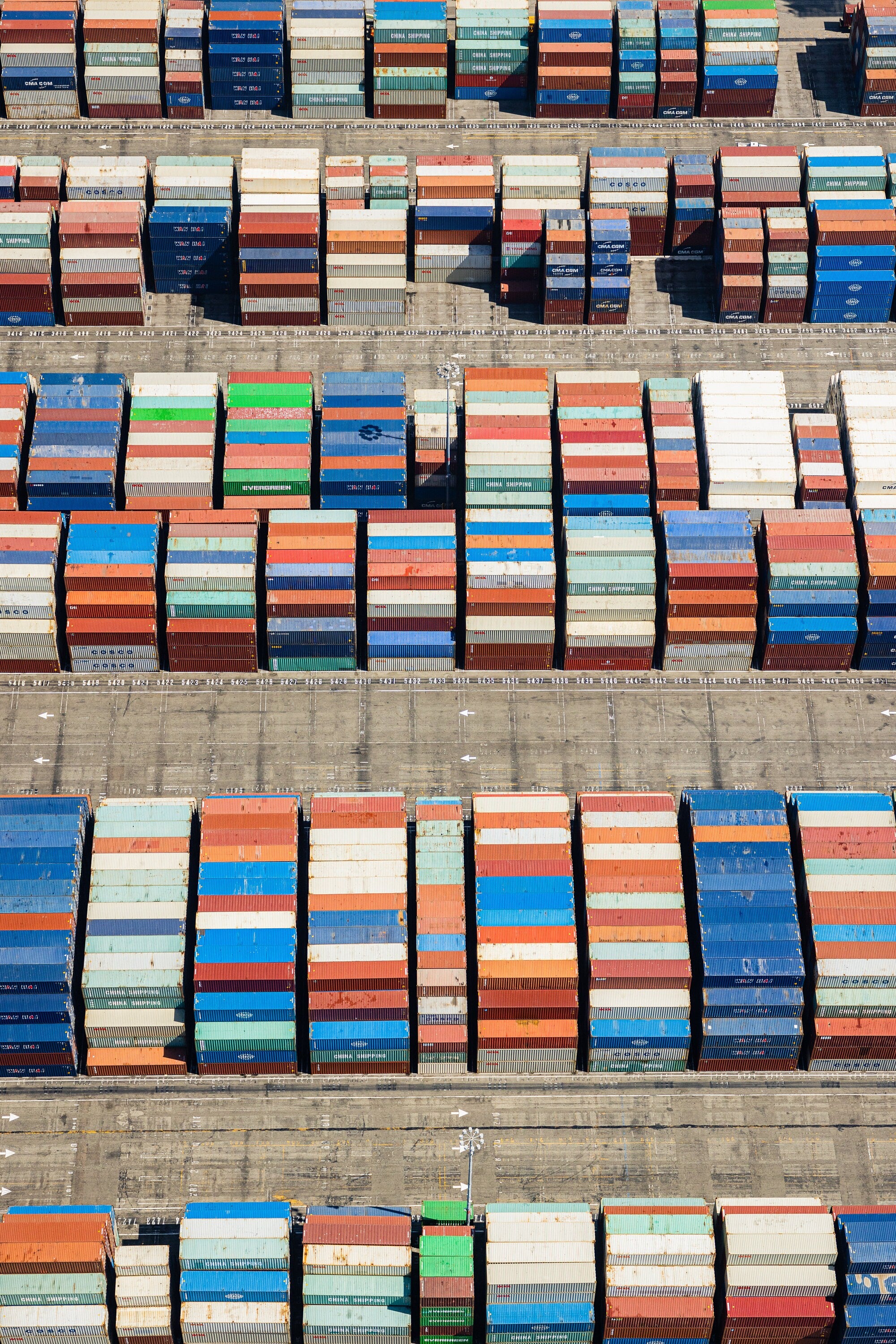 Port of Long Beach - California Aerial Photography by Toby Harriman - 001 (Metal & Bamboo Prints)