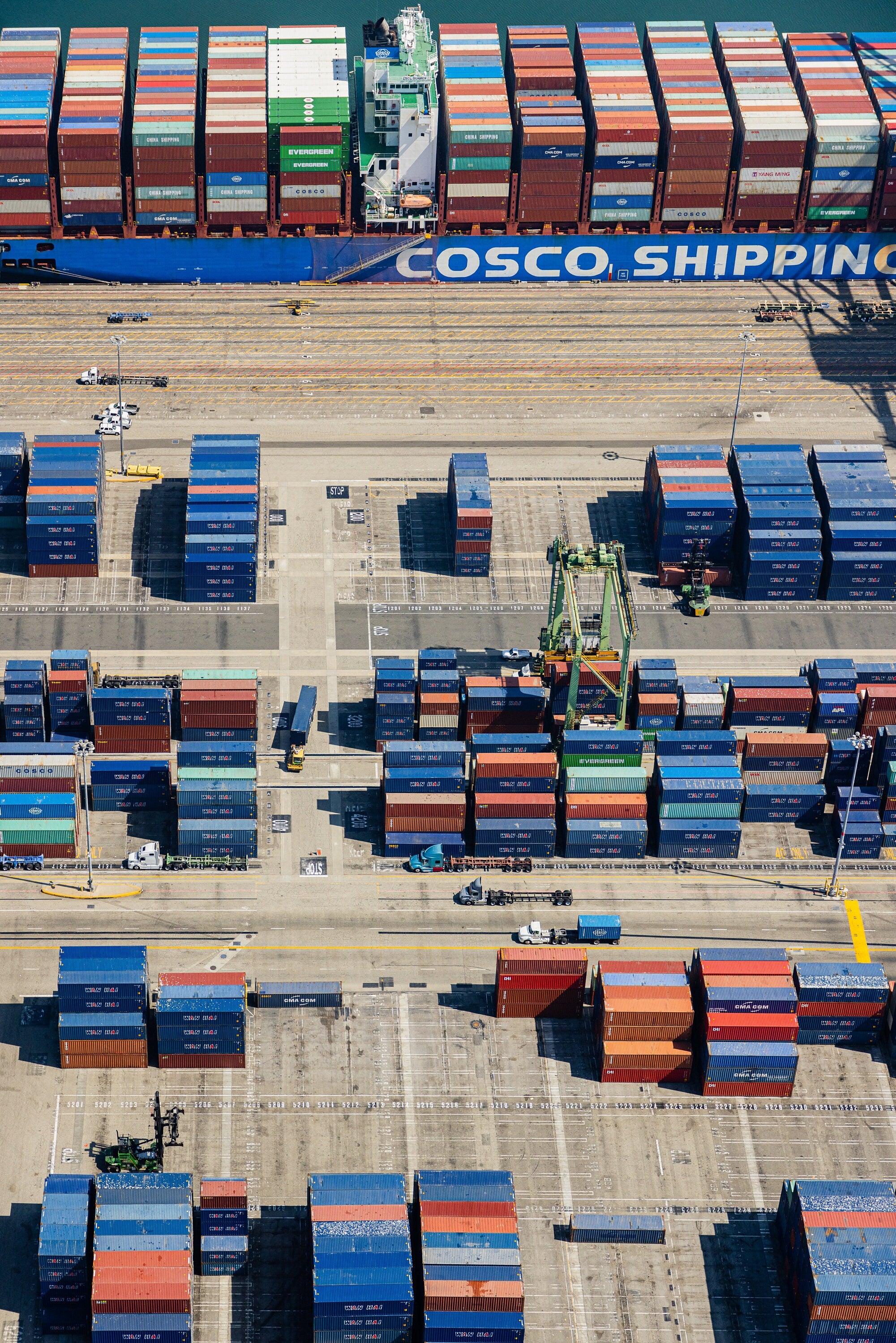 Port of Long Beach - California Aerial Photography by Toby Harriman - 004 (Metal & Bamboo Prints)