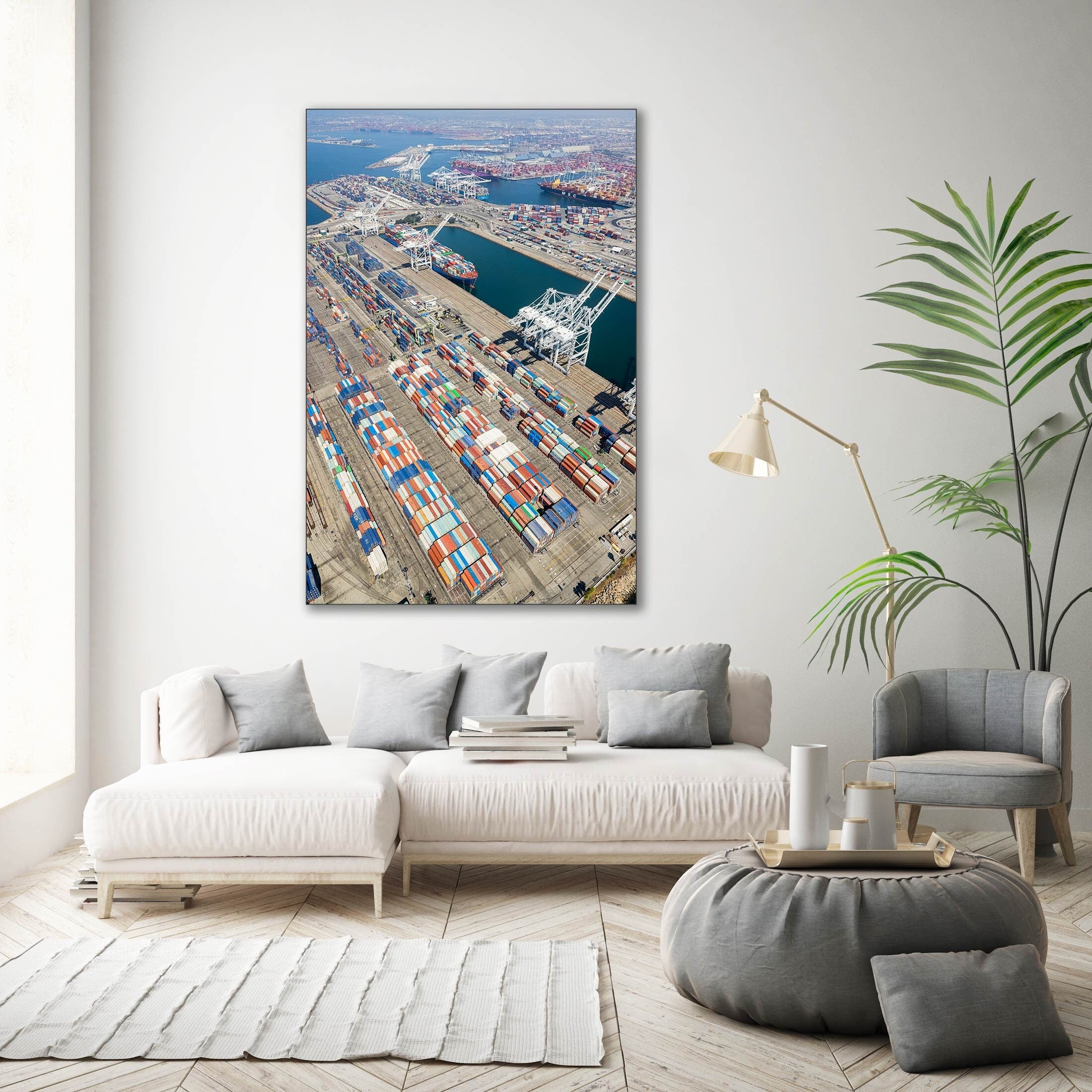 Port of Long Beach - California Aerial Photography by Toby Harriman - 005 (Metal & Bamboo Prints)