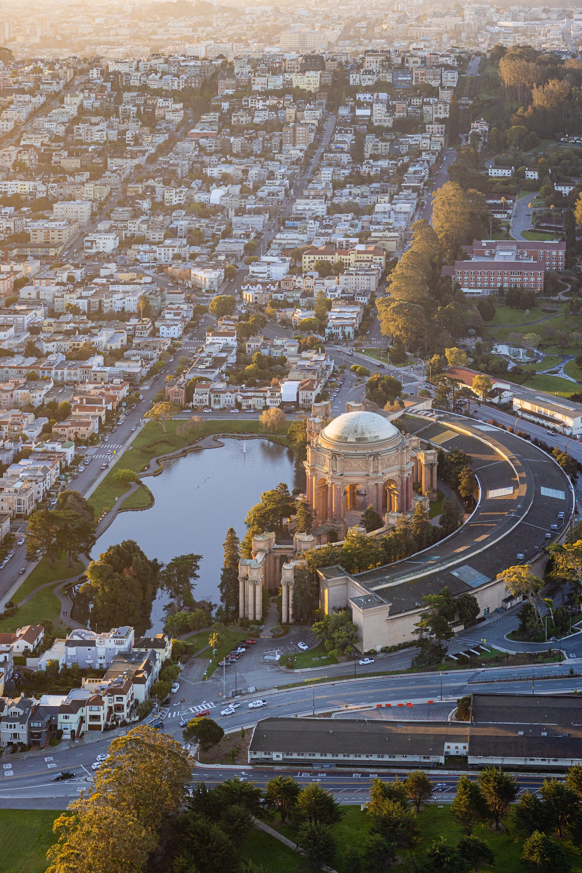 Palace of Fine Arts - San Francisco Aerial Photography (Metal & Bamboo Print)