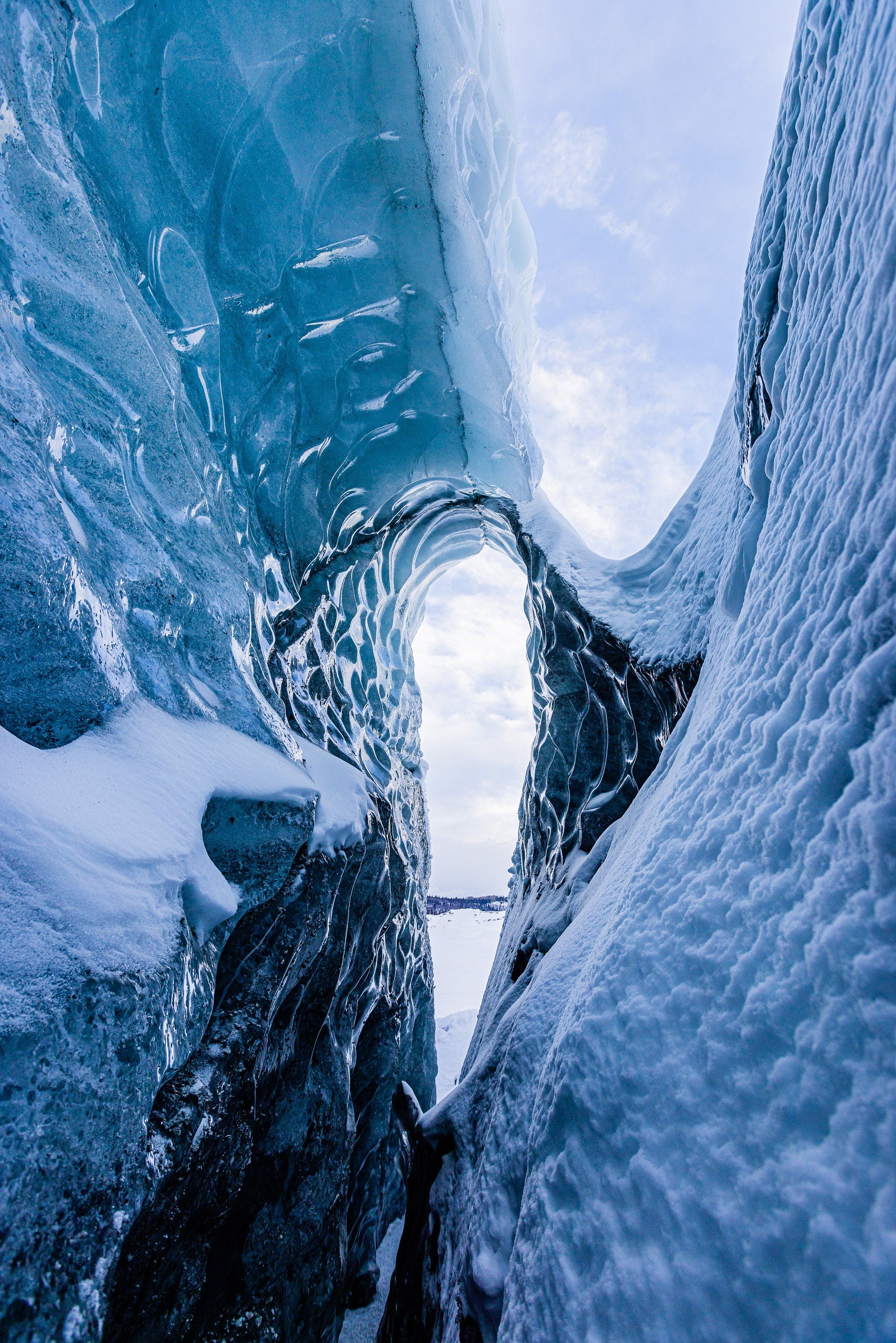 Curvy Black Ice - Matanuska Glacier Alaska Fine Art Photography  (Metal & Bamboo Prints)