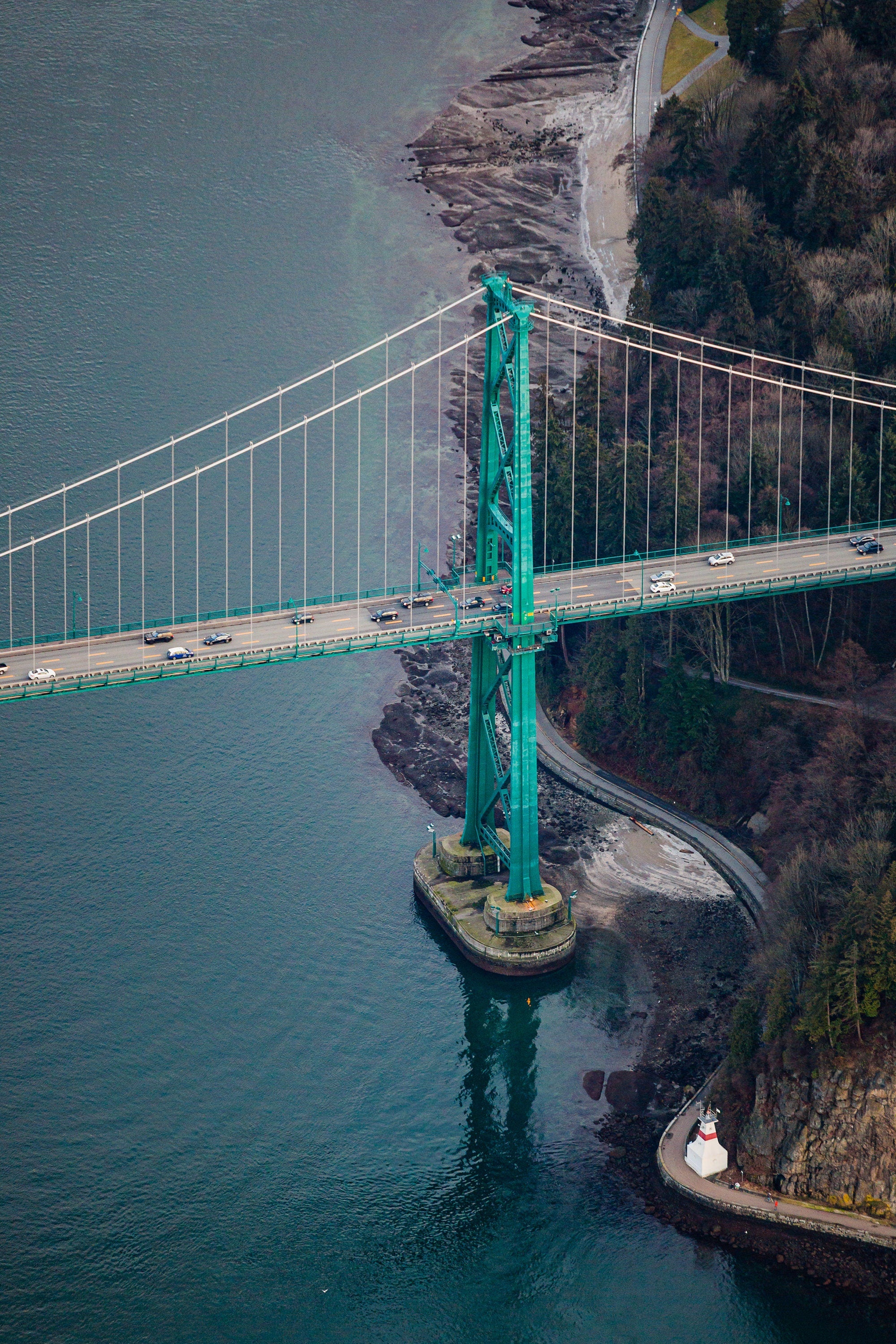 Lions Gate Bridge - Vancouver BC - Aerial Photography (Metal & Bamboo Prints)