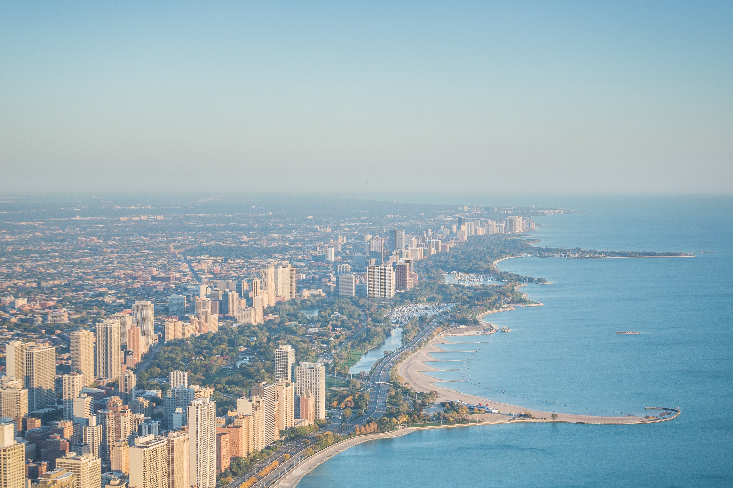 North Avenue Beach - Chicago Aerial Fine Art Photography (Metal & Bamboo Prints)