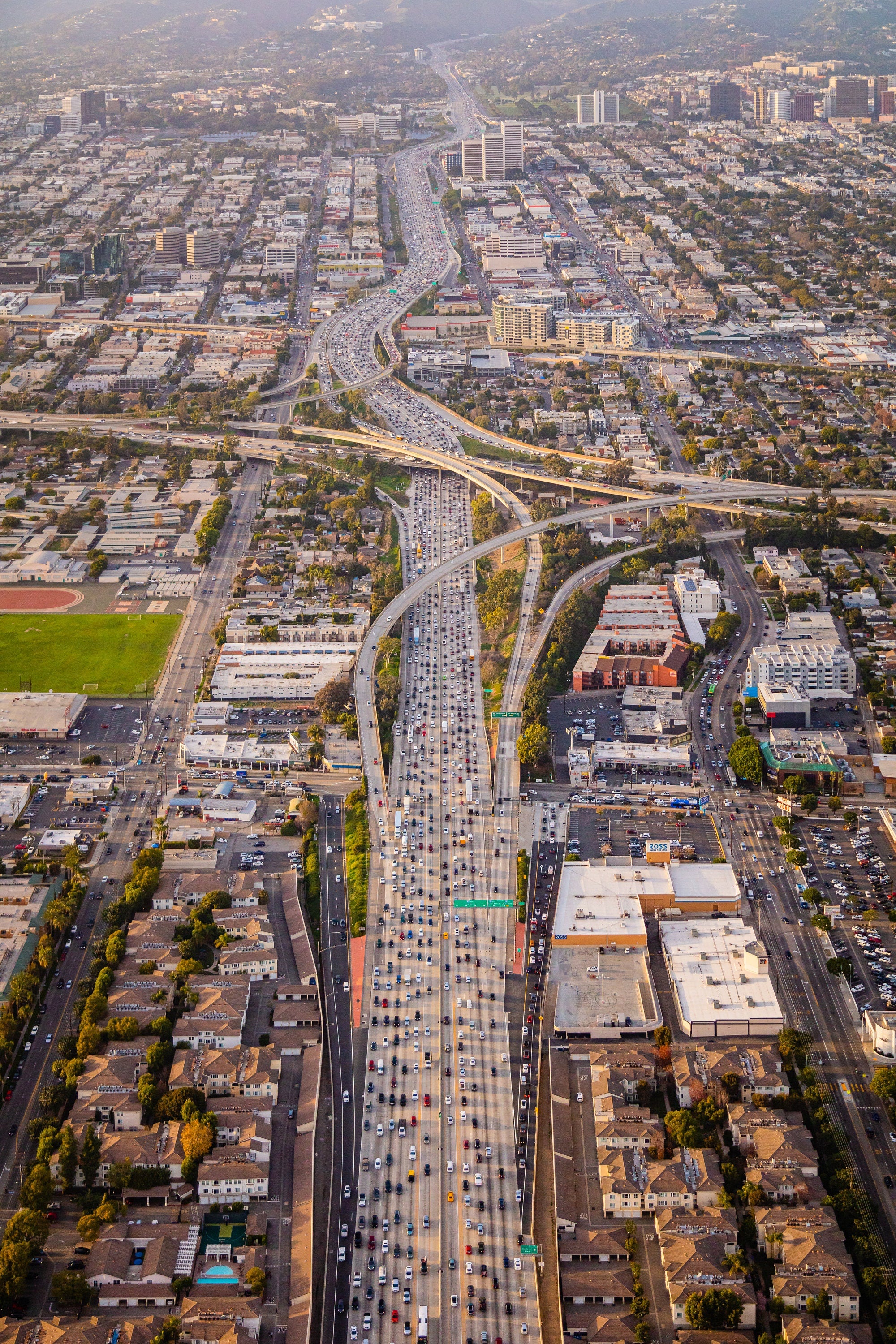 I-405 and I-10 Interchange Freeway Aerial Los Angeles California Fine Art Photography (Metal & Bamboo Prints)