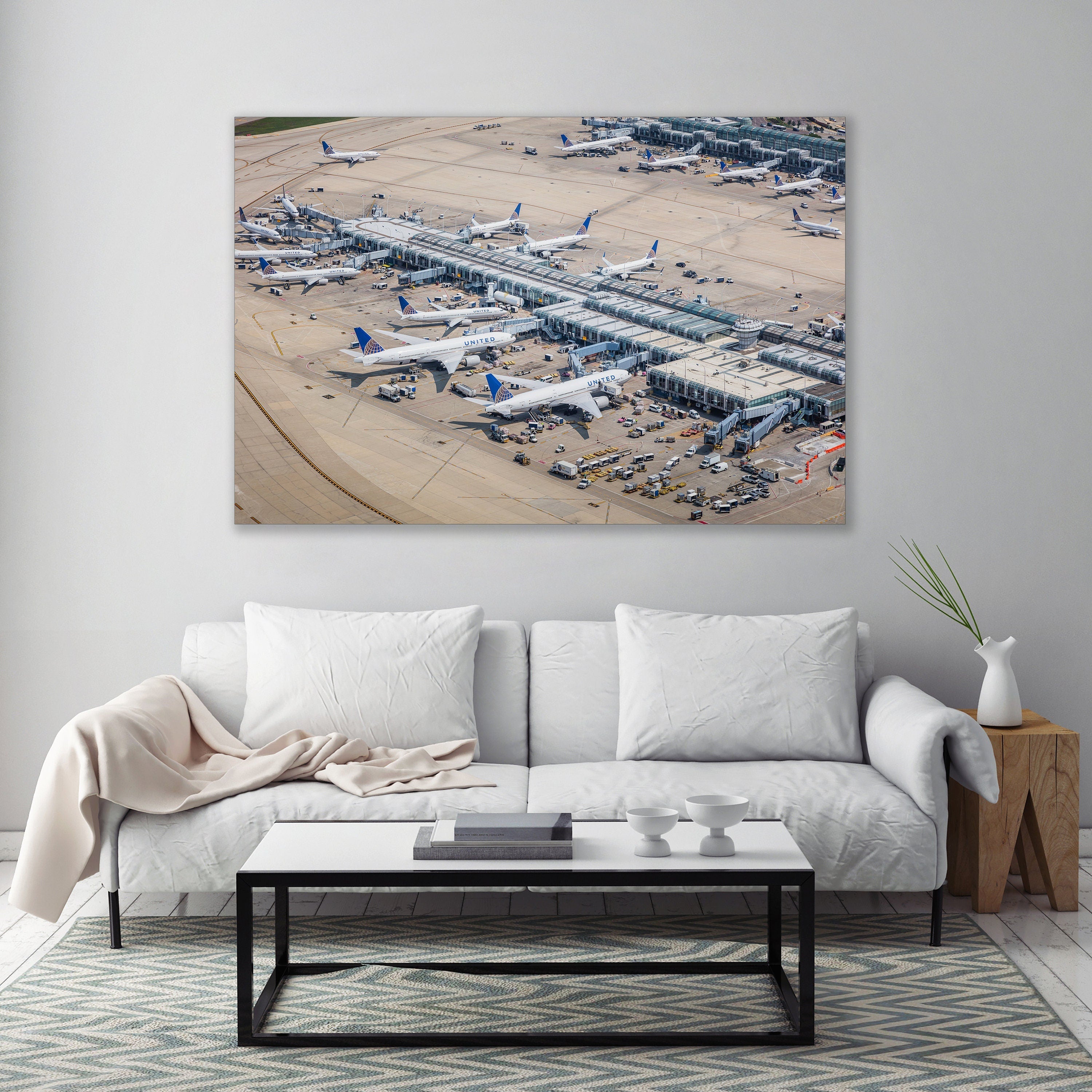 United Airlines Terminals - Chicago O'Hare International Airport - Aerial Fine Art Photography (Metal & Bamboo Prints)