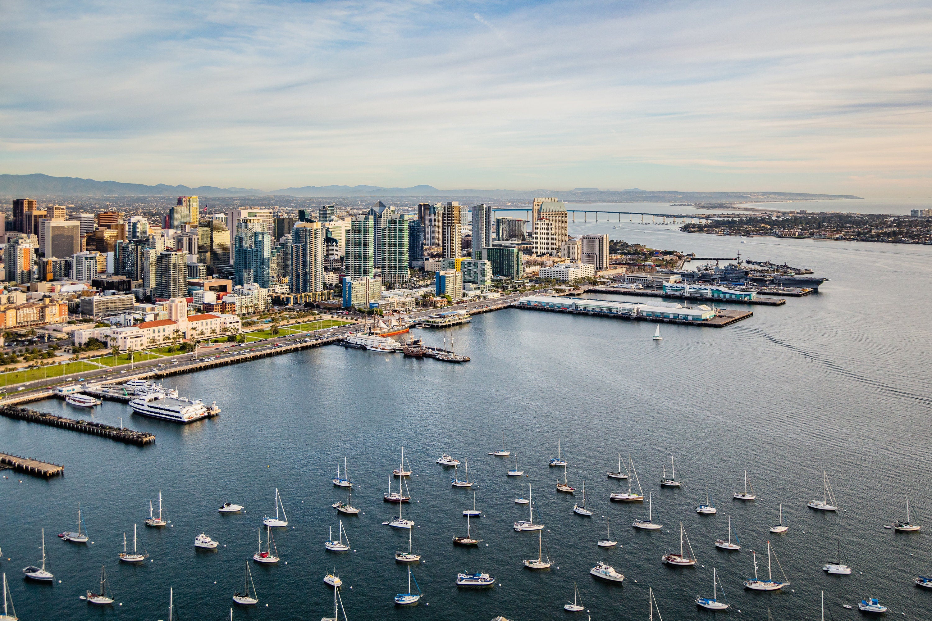 Downtown Skyline - San Diego, California - Aerial Fine Art Photography (Metal & Bamboo Prints)