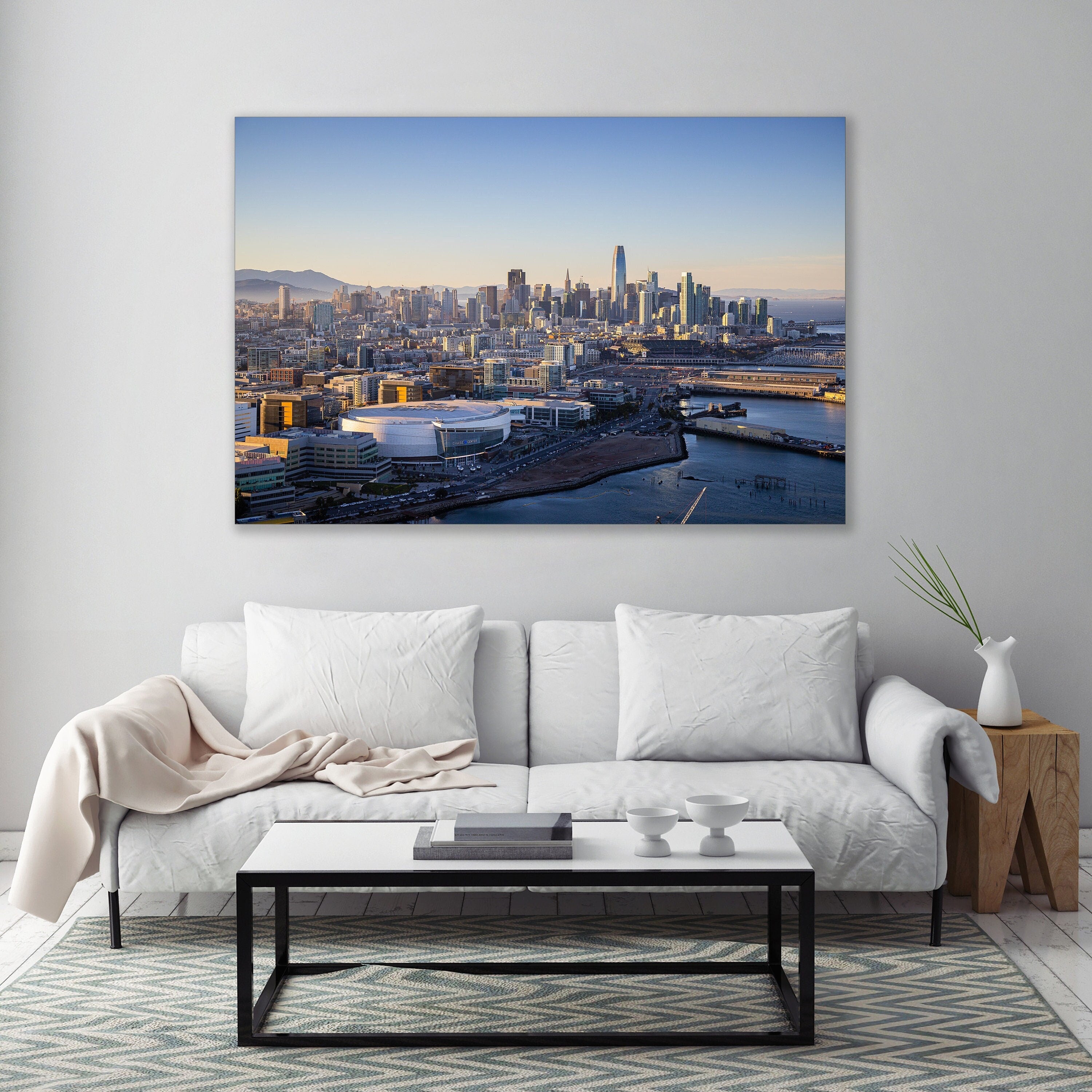 Chase Center - San Francisco Skyline Fine Art Aerial Photography (Metal & Bamboo Print)