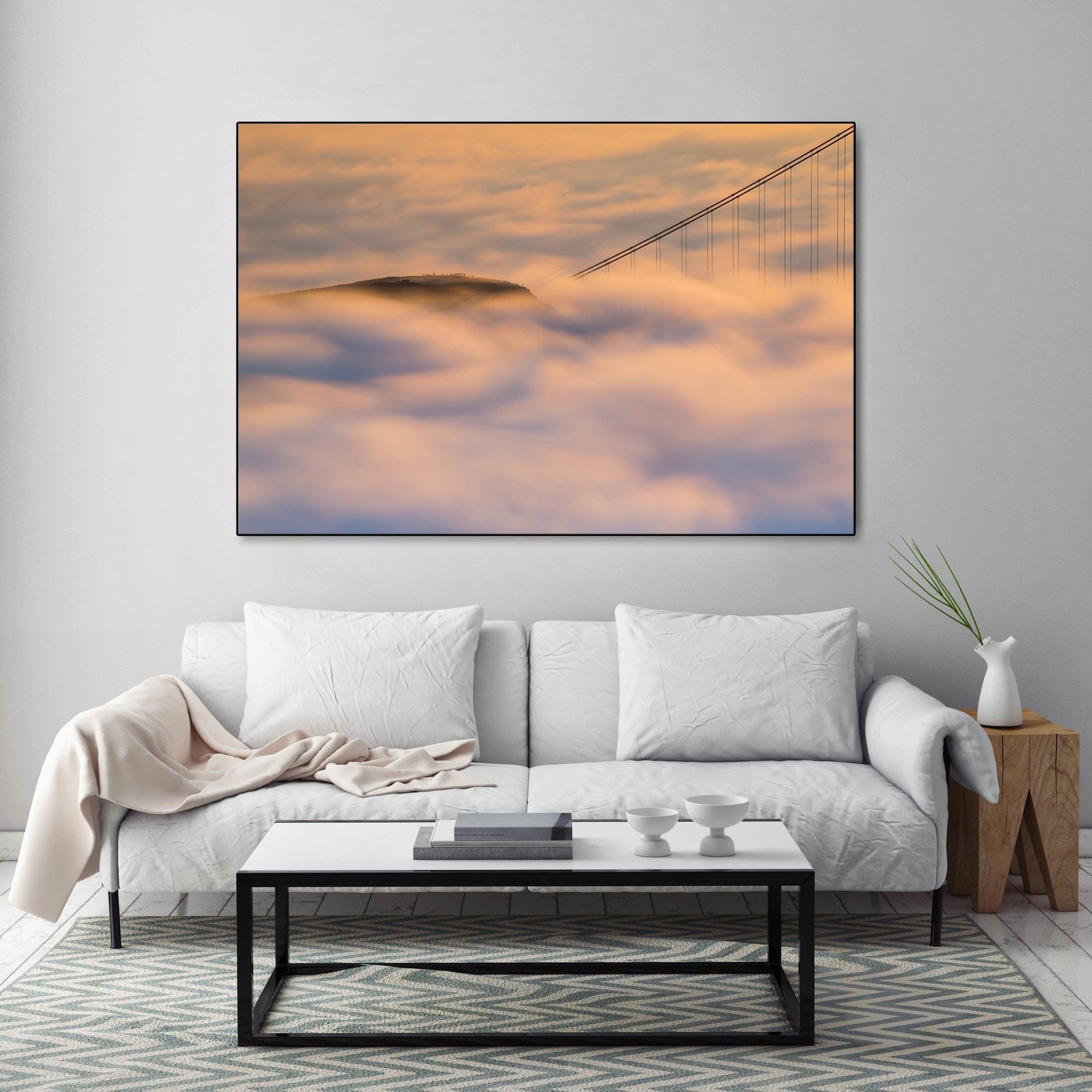 Early Risers - Foggy Golden Gate Bridge San Francisco Sunrise - Fine Art Photography (Metal & Bamboo Print)