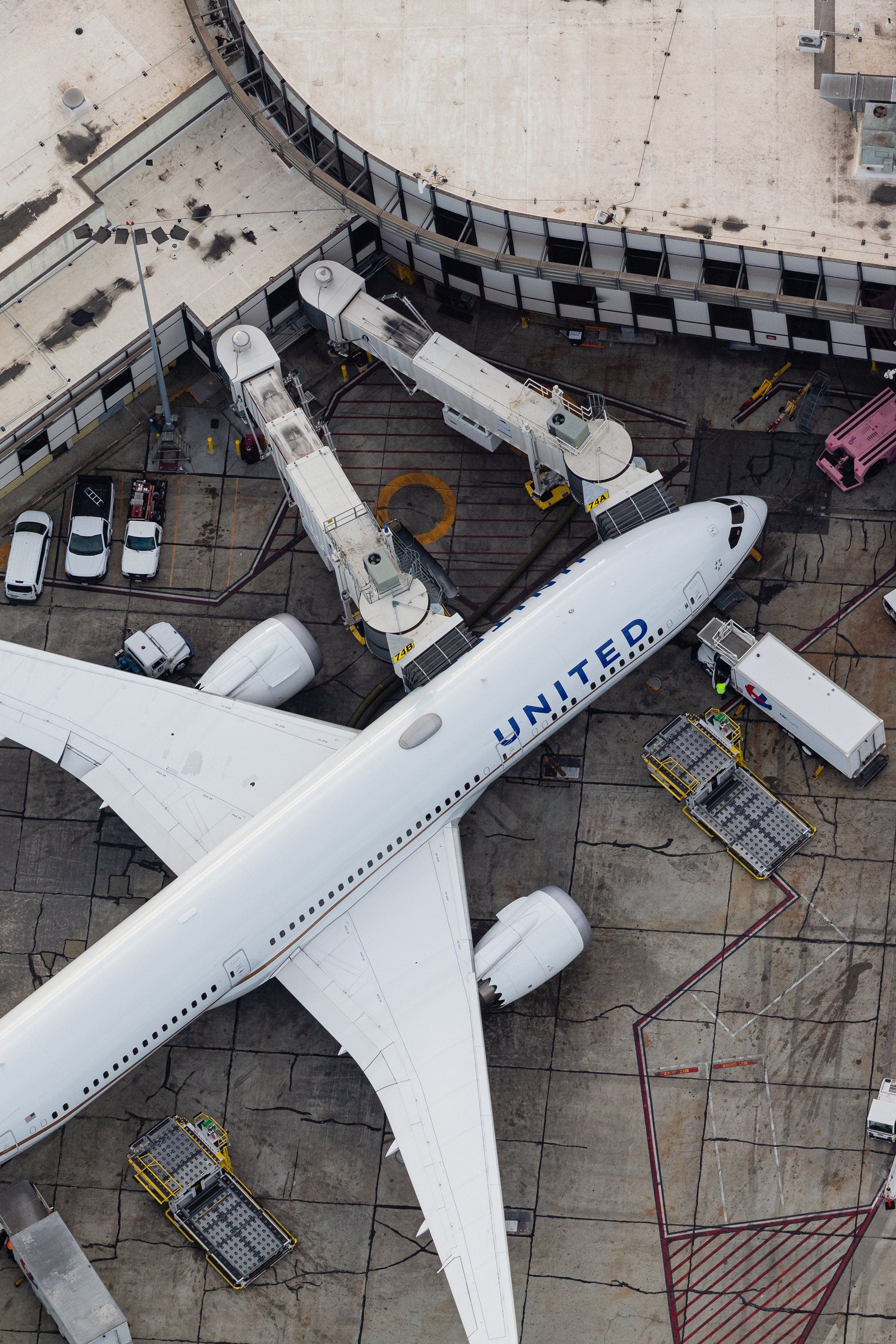 United Airlines Terminal - Los Angeles International Airport LAX - Aerial Photography (Metal & Bamboo Prints)