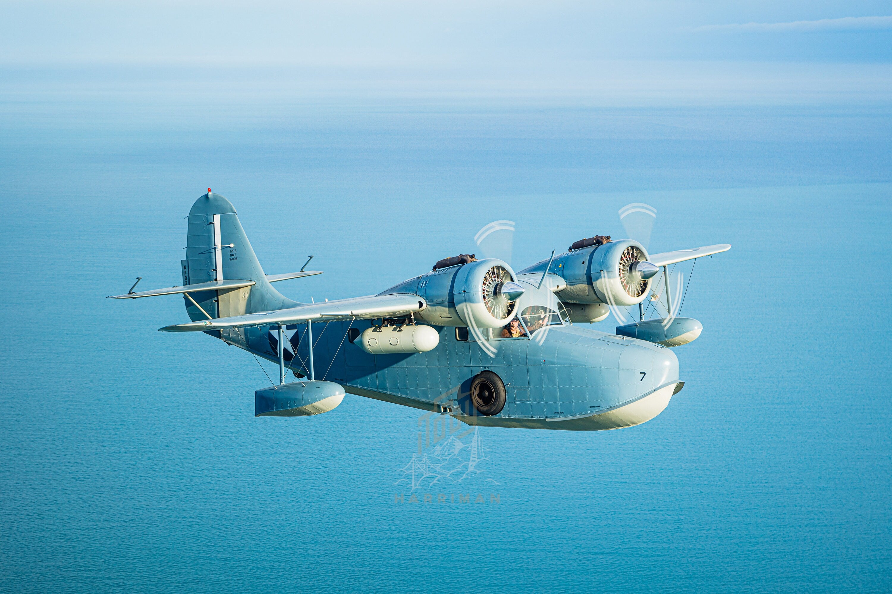 JRF-5 Grumman Goose in Air over Alaska - Fine Art Aerial Photography (Metal & Bamboo Prints)