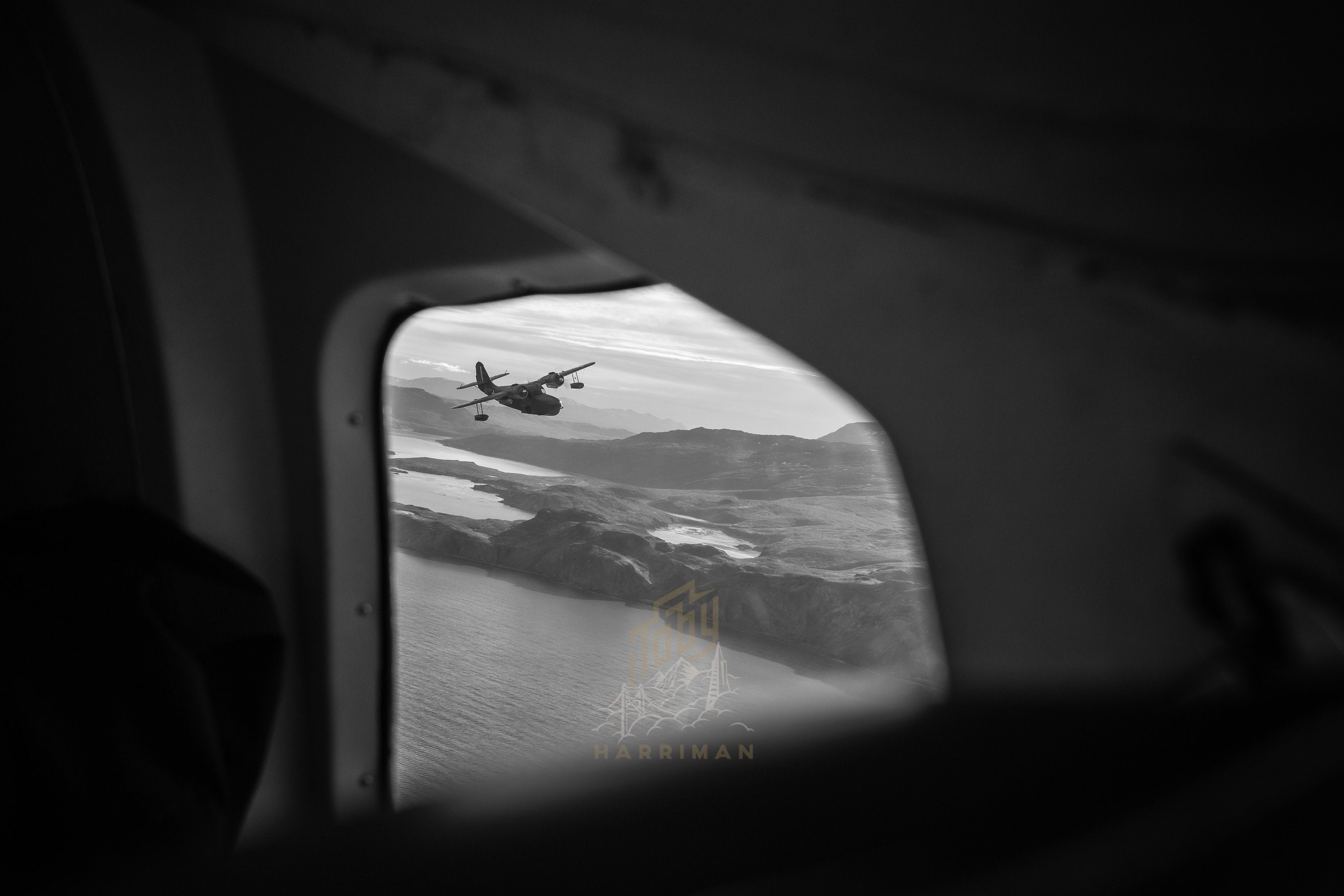 JRF-5 Grumman Goose in Rear of Helio C Stol Float Plane - Fine Art Photography (Metal & Bamboo Prints)