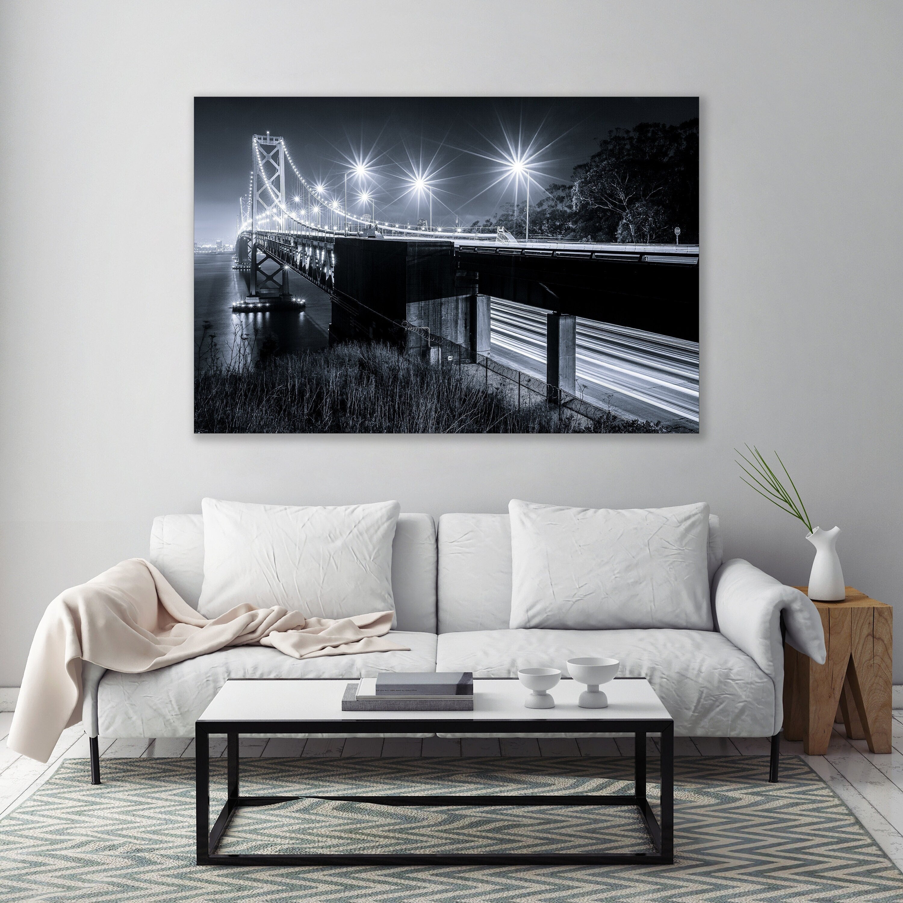 The Pulse of Gotham City SF - Bay Bridge San Francisco Fine Art Photography (Metal & Bamboo Print)