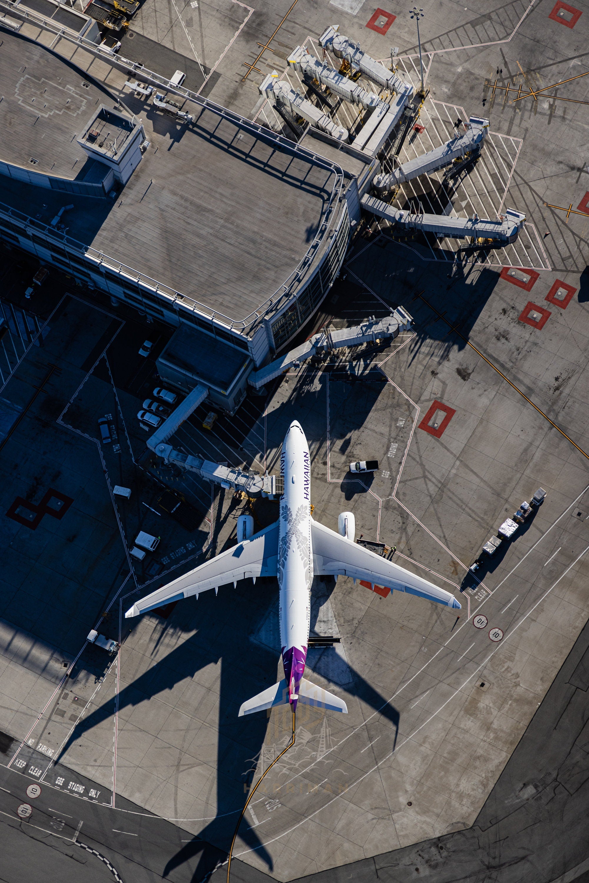 Hawaiian Airlines - SFO - San Francisco International Airport Terminals - Aerial Fine Art Photography (Metal & Bamboo Prints)