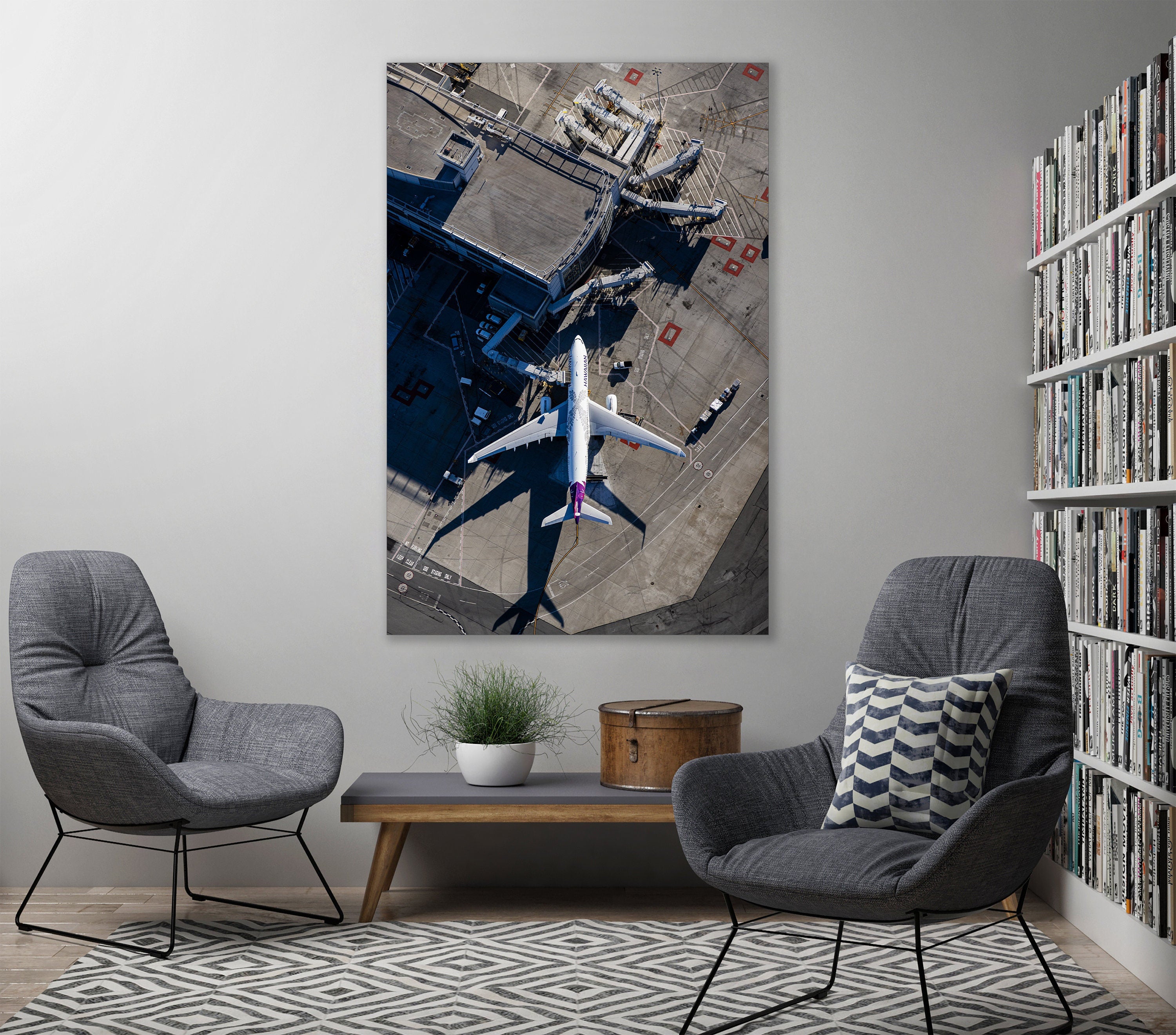 Hawaiian Airlines - SFO - San Francisco International Airport Terminals - Aerial Fine Art Photography (Metal & Bamboo Prints)