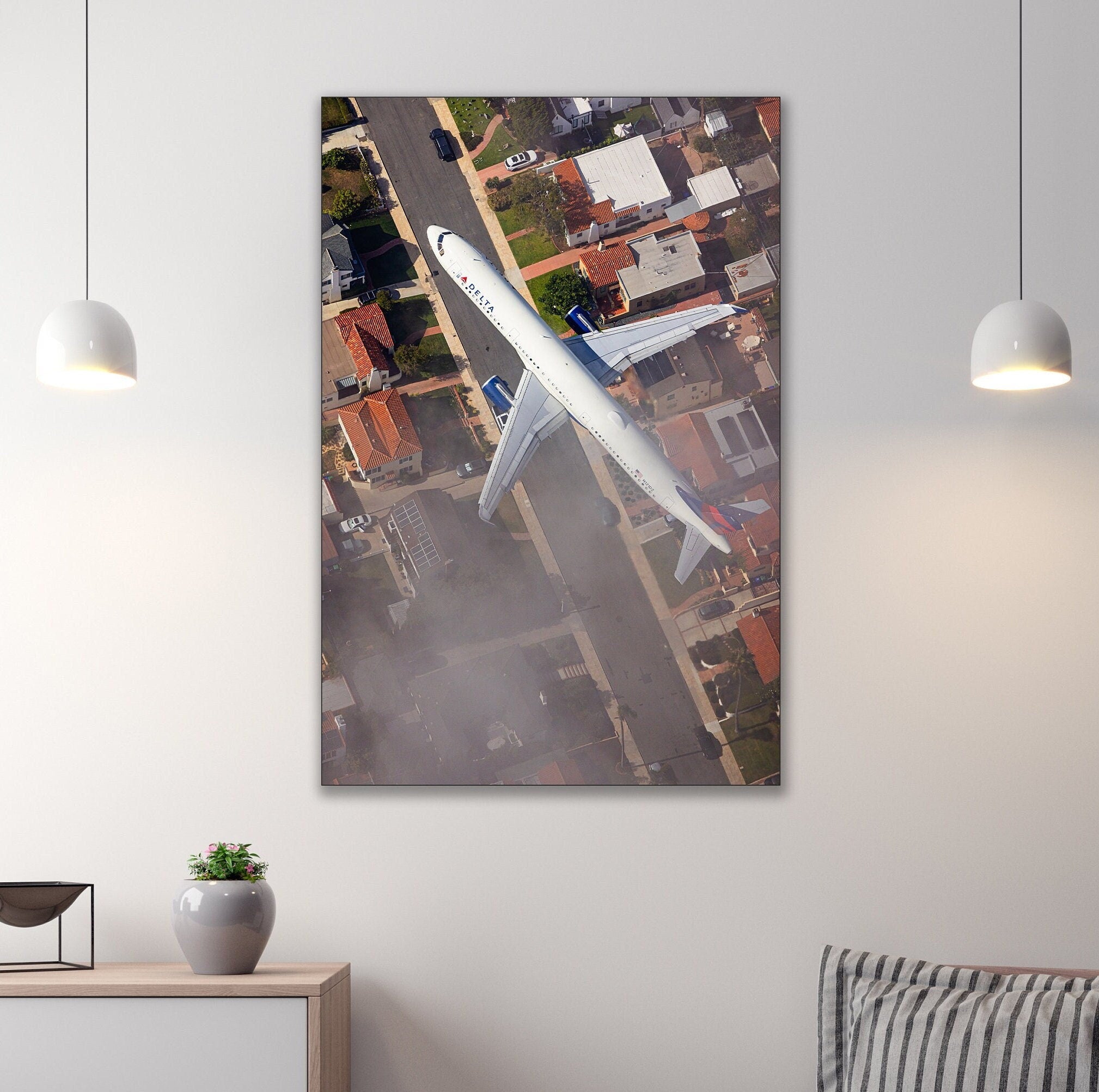 Airbus A321-211 - Delta Air Lines - San Diego International Airport Aerial Photography - Toby Harriman - 1 (Metal & Bamboo Prints)