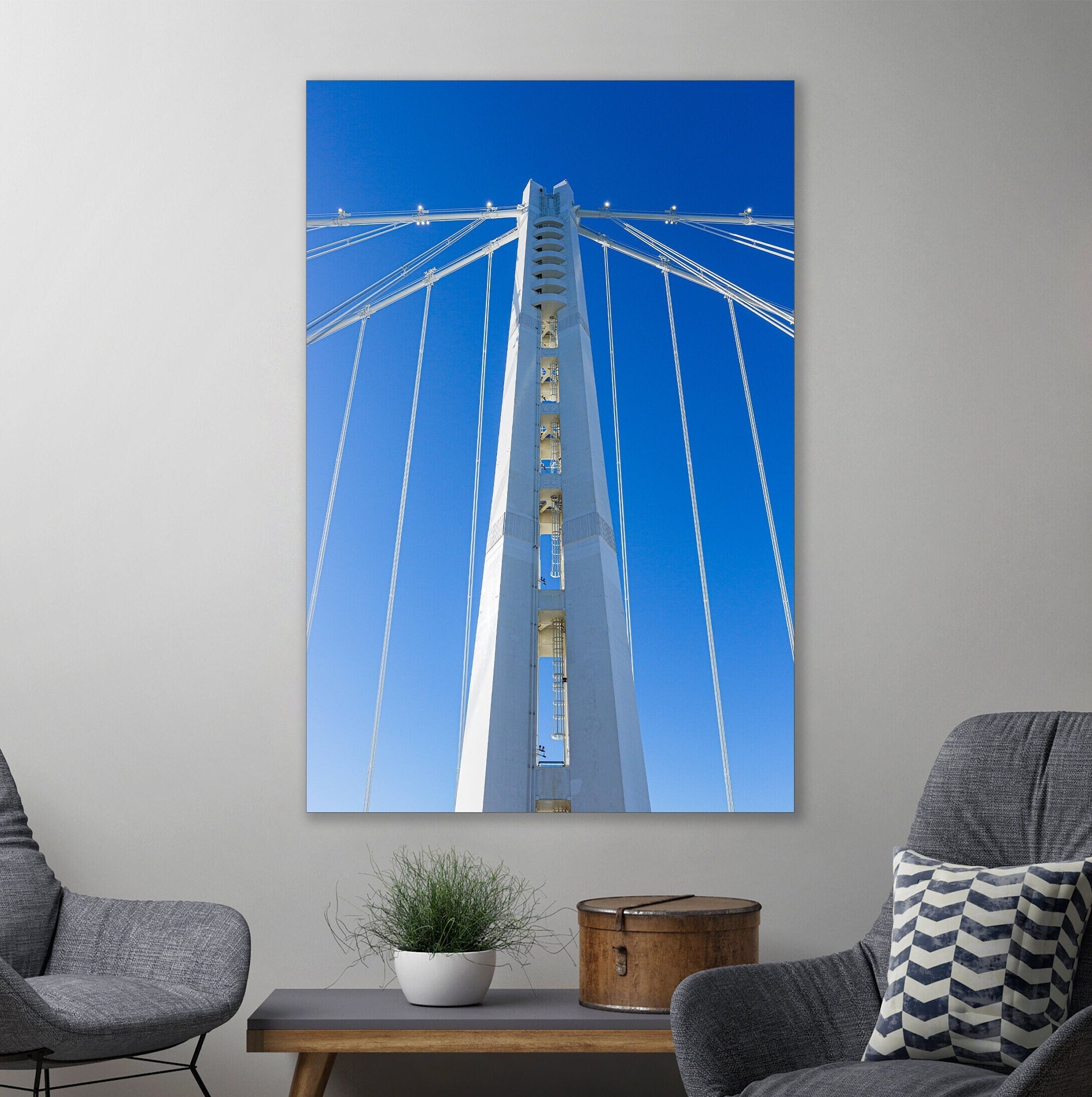 San Francisco-Oakland Bay Bridge - Abstract Close-Up Fine Art Photography by Toby Harriman - 2 (Metal & Bamboo Print)