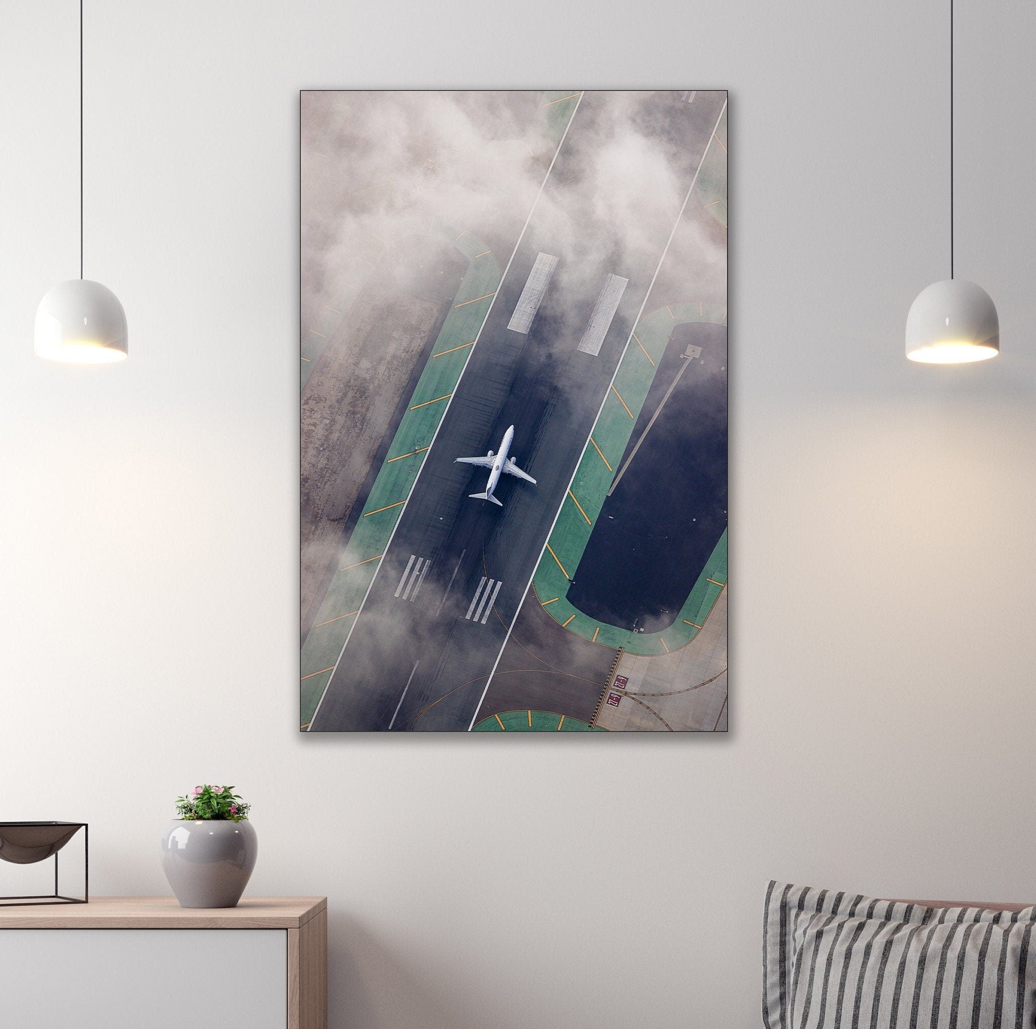 Boeing 737 - United Airlines - San Diego International Airport - Fine Art Aerial Photography by Toby Harriman - 2 (Metal & Bamboo Prints)