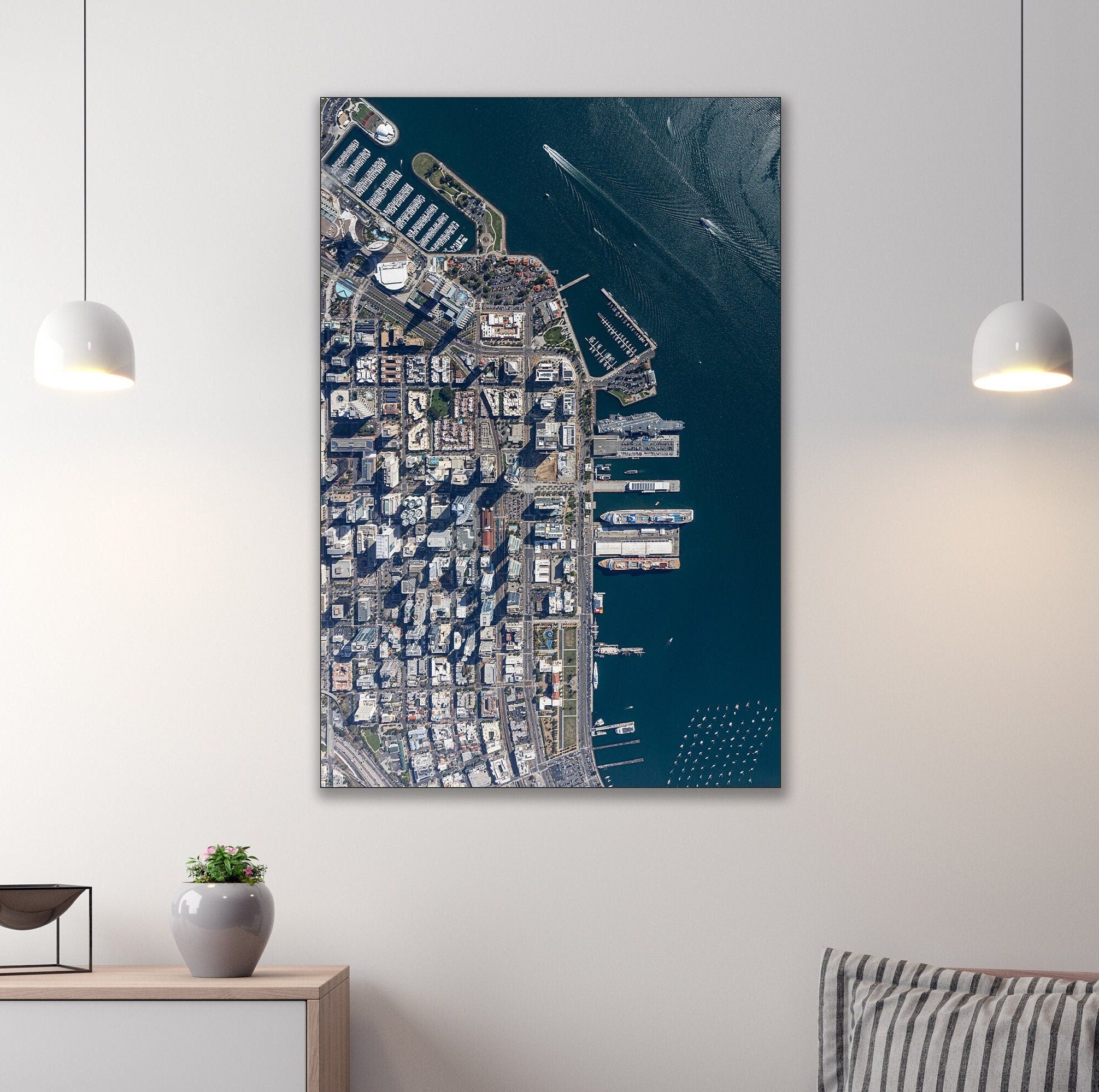 Downtown San Diego at 6,500 feet - Fine Art Aerial Photography by Toby Harriman (Metal & Bamboo Prints)