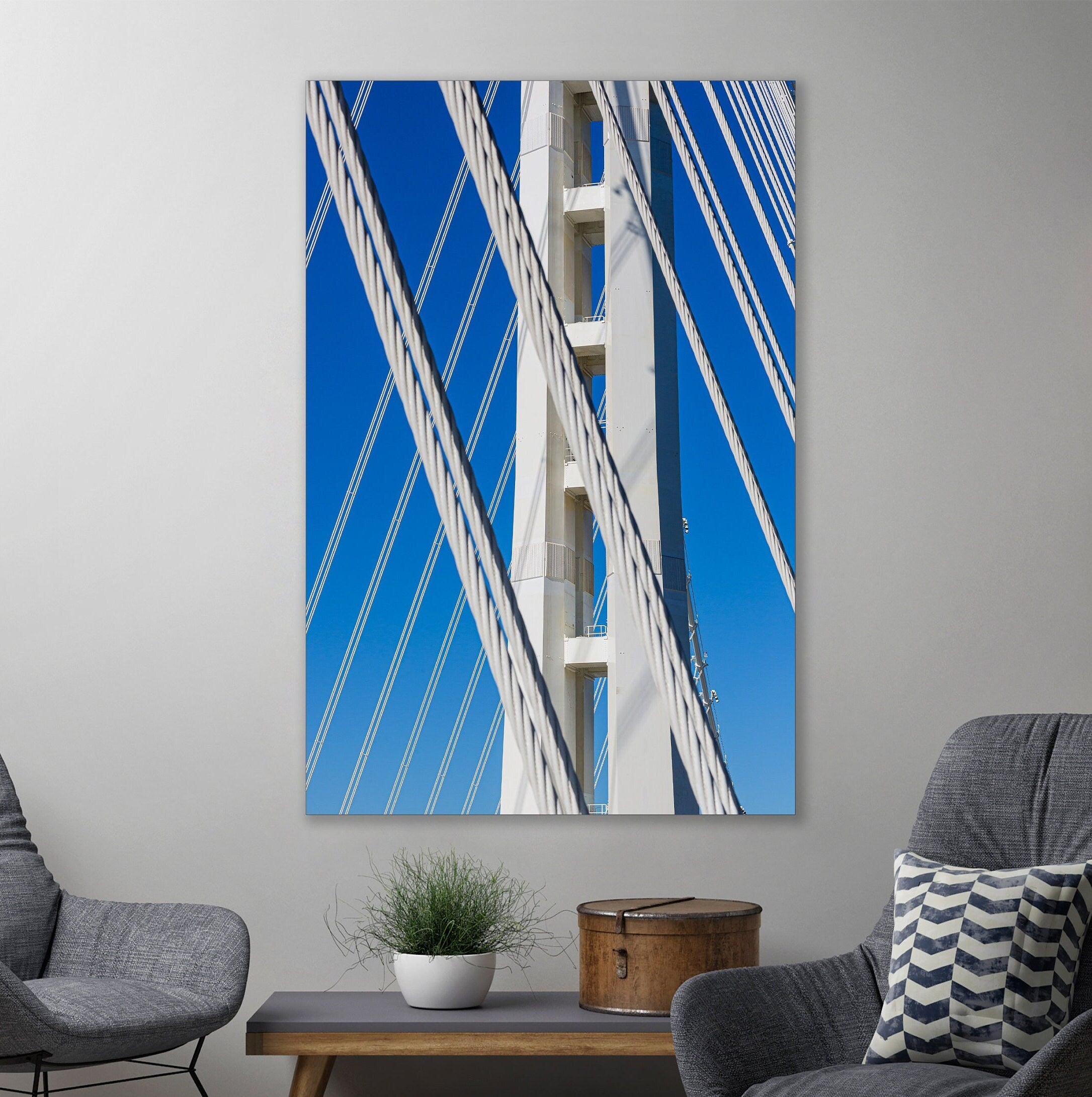 San Francisco-Oakland Bay Bridge - Abstract Close-Up Fine Art Photography by Toby Harriman - 1 (Metal & Bamboo Print)