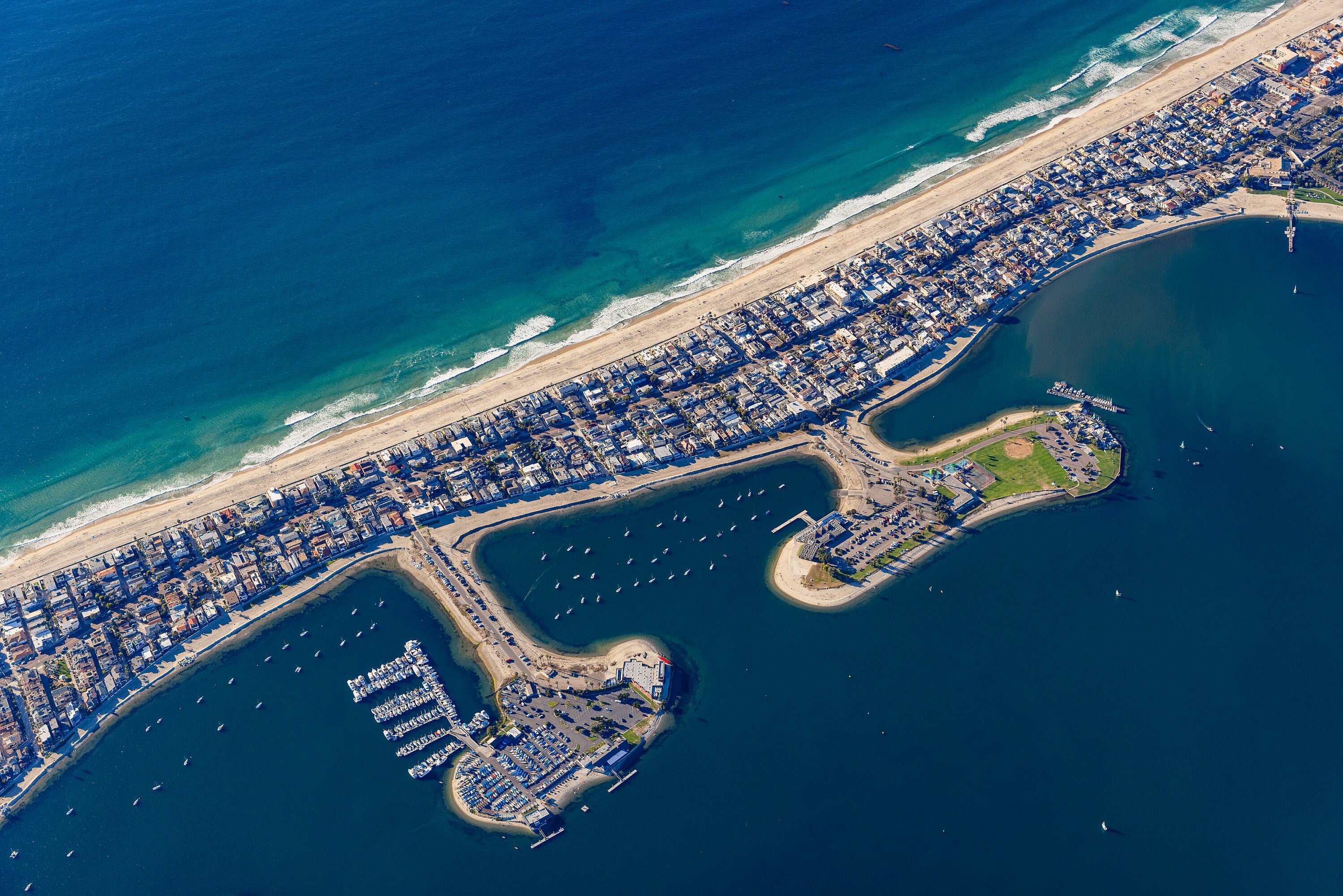 Mission Bay From Above - San Diego Fine Art Aerial Photography by Toby Harriman (Metal & Bamboo Prints)