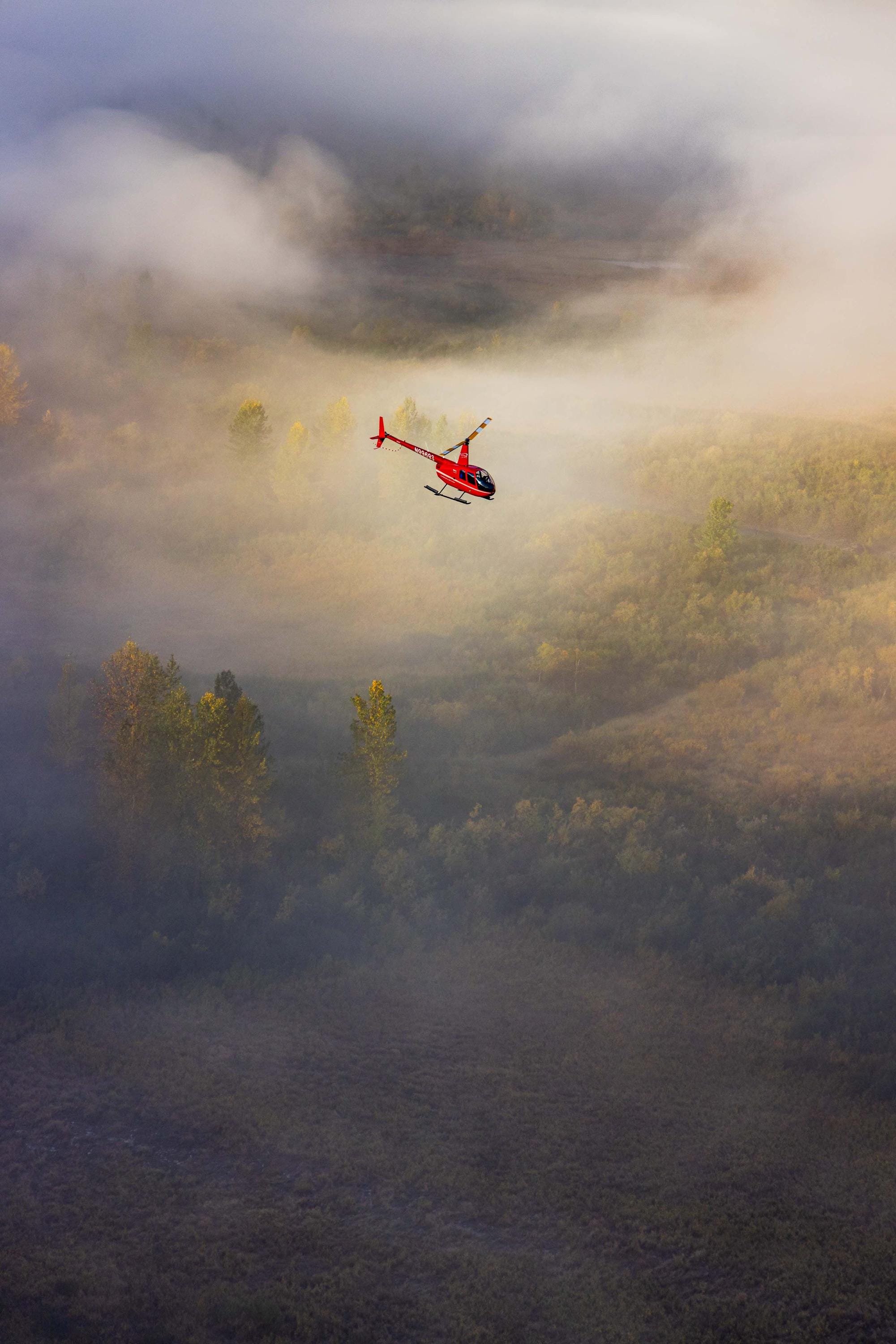 Flying Through Twentymile Valley During a Beautiful Fall Morning - Air-to-Air Girdwood Alaska Aerial Photography (Metal & Bamboo Prints)