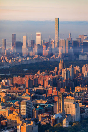 a view of a city with tall buildings